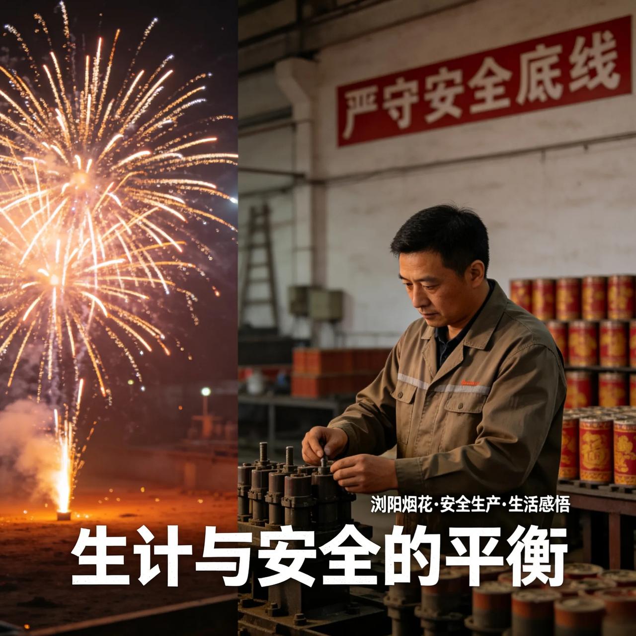 绚烂烟花惊艳世人，背后却是高危行业沉甸甸的责任。
 
一边要严守生产安全底线，守