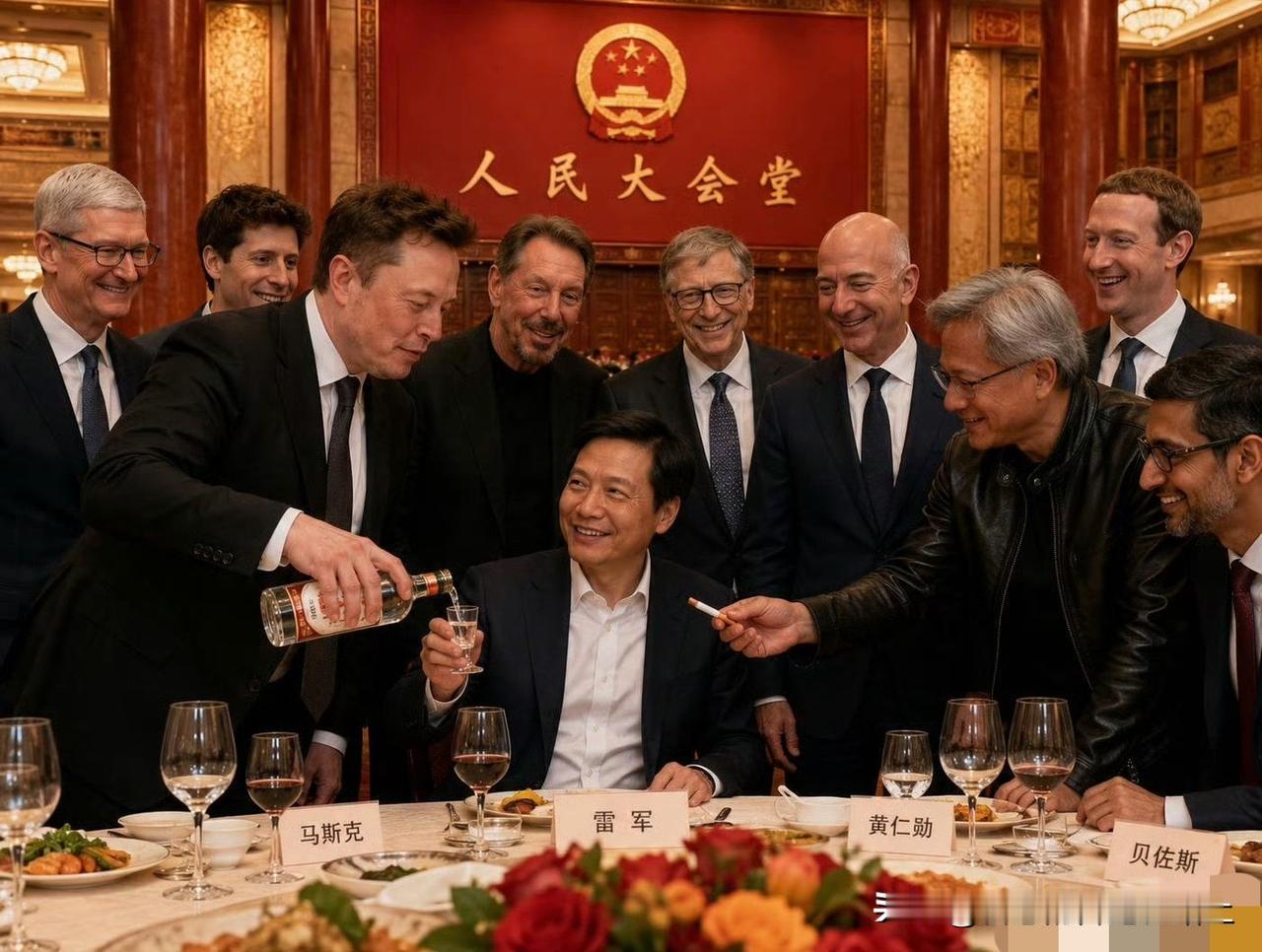 有人说，有些人想象的合影画面，应该是这样的 
然后呢？也不过只是想一想罢了