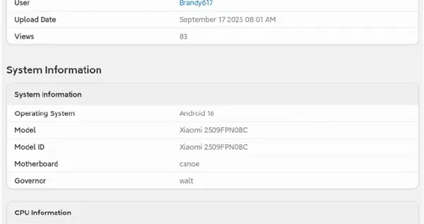 小米17系列刷跑分：多核近12000 稳赢iPhone 17 Pro