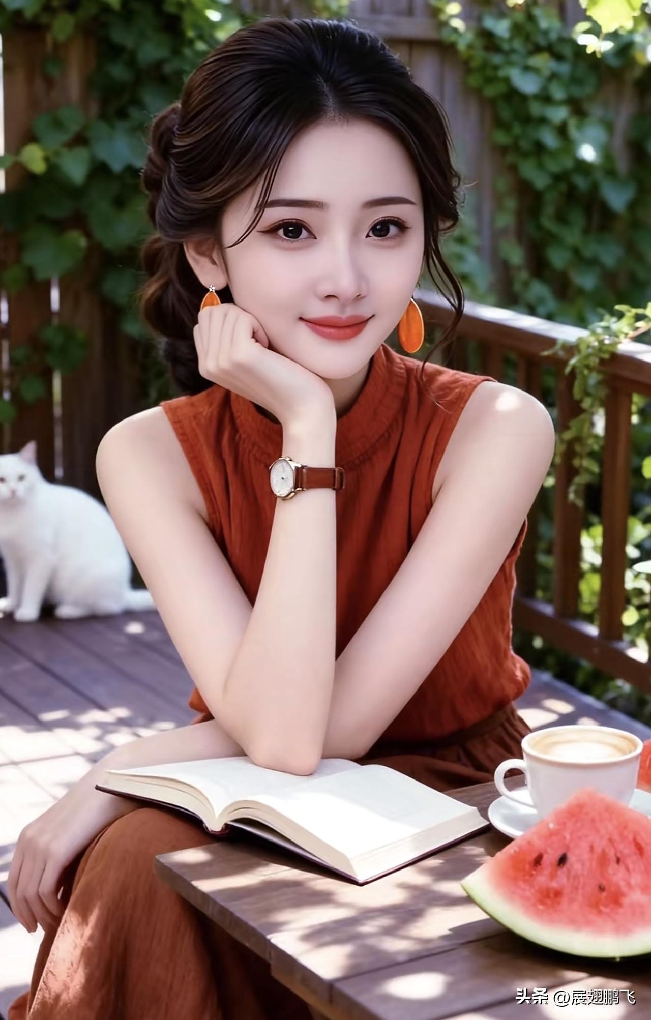 悠闲午后，书香与咖啡相伴，静享美好时光。📖☕️🍉咖啡治愈感 独处咖啡时光 咖