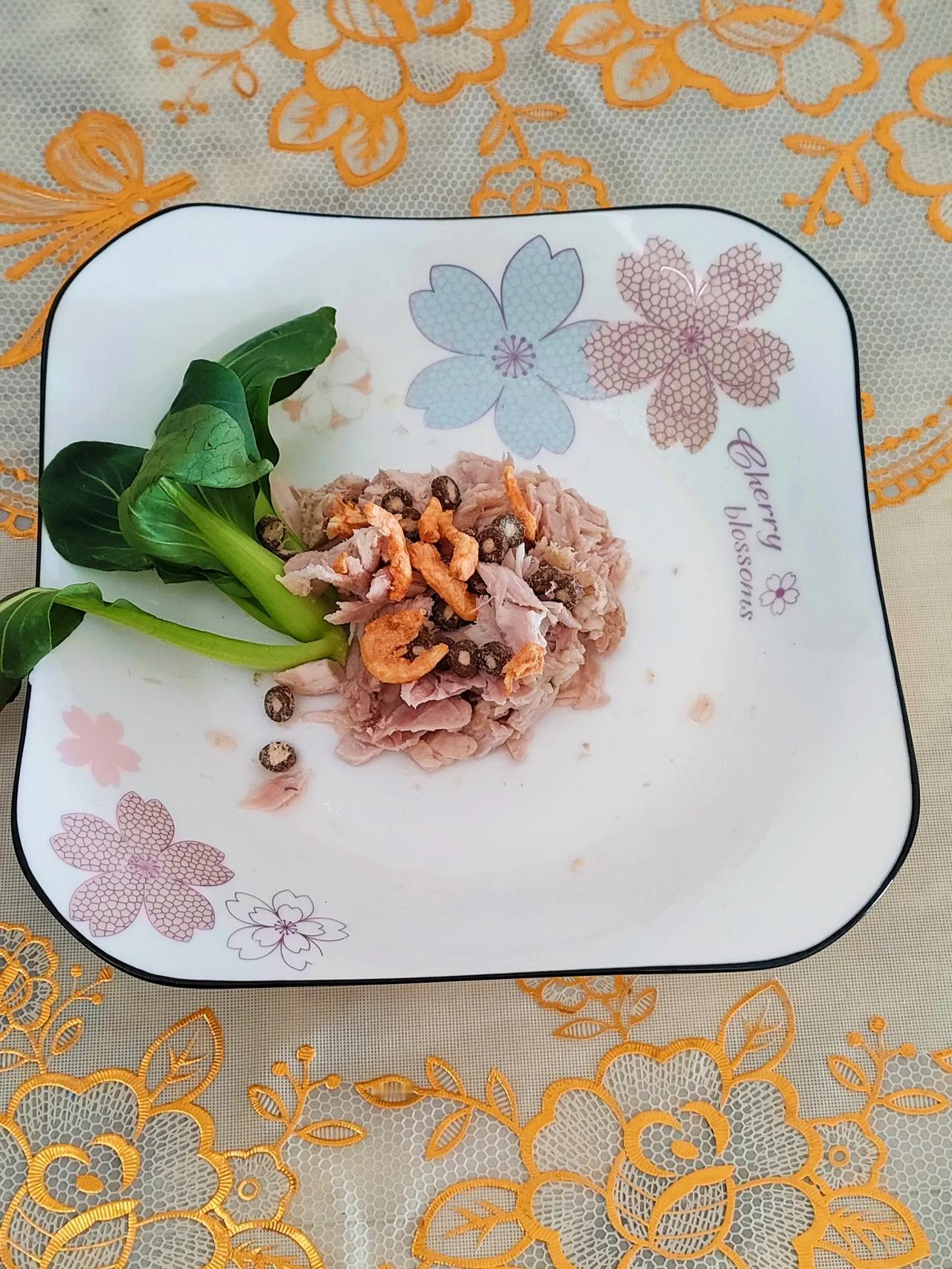 给米宝做的猫饭。[呲牙]