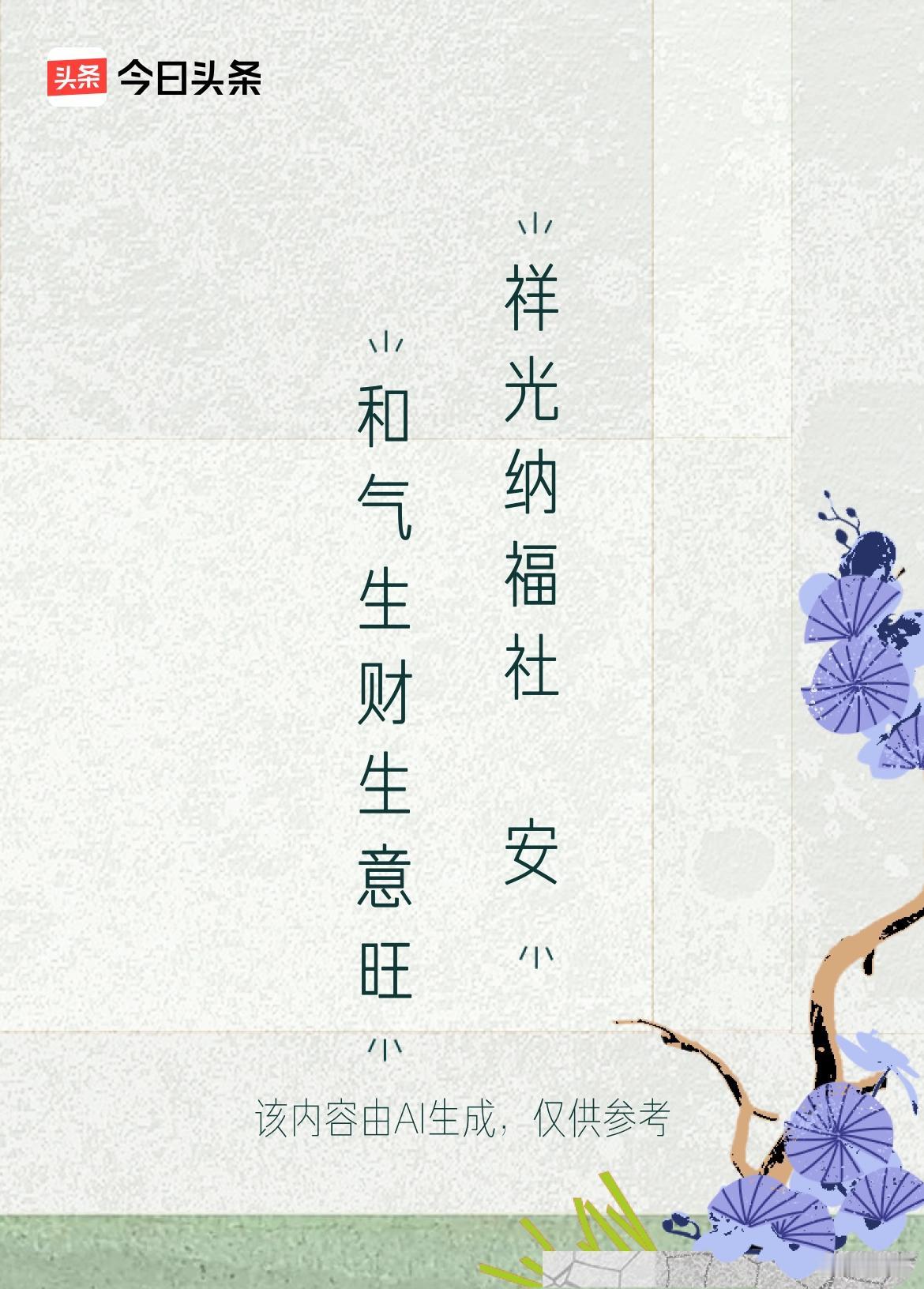 上联：和气生财生意旺，
下联：祥光纳福社禝安。
戳这里👉和我一起作诗词歌赋，赢