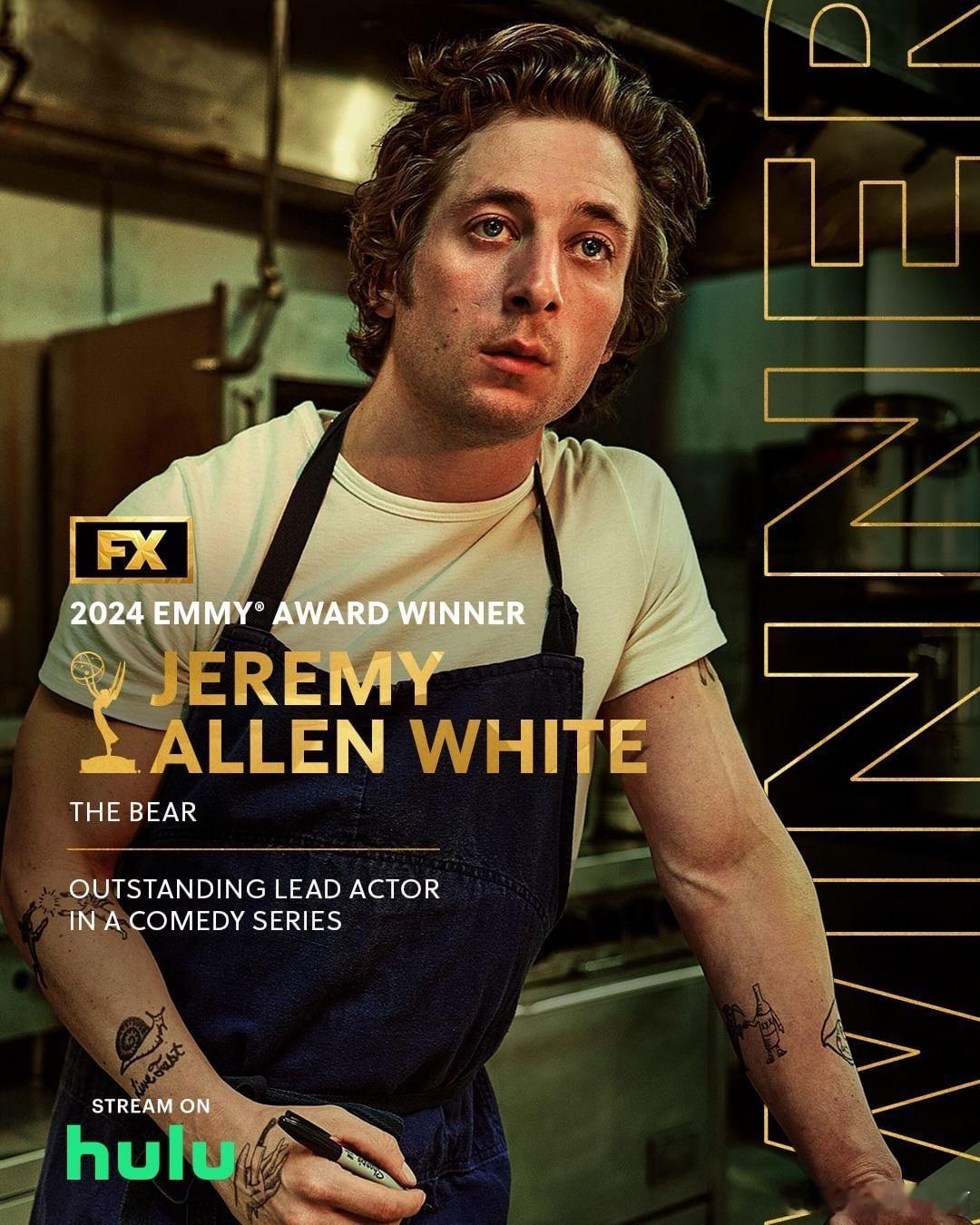 【《熊家餐馆》艾美又杀疯啦】2024年#艾美奖#，《熊家餐馆》开局就收下五个奖项