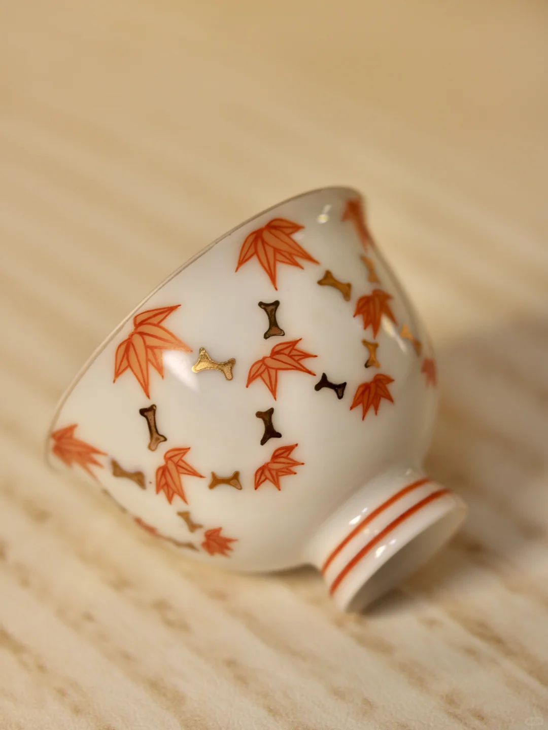 手工原创｜竹叶纹描金主人杯(55ml)～