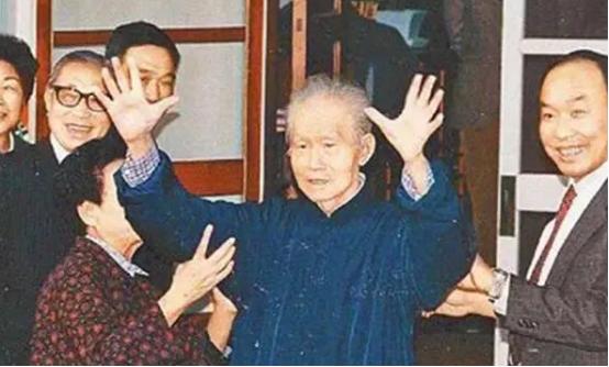 这是孙立人将军晚年的照片，已经动不便的他让儿子替他回乡祭祖，孙立人感慨万千，对儿