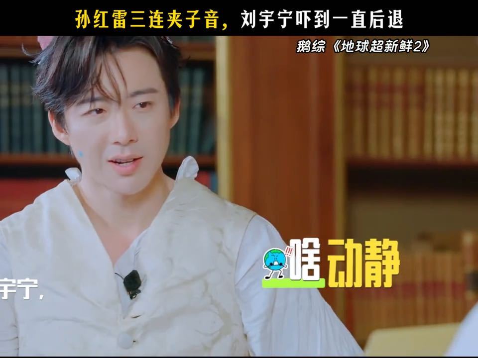 孙红雷夹子音给刘宇宁吓得三连退孙红雷夹子音吓到刘宇宁后退地球超新鲜很难把自带硬汉