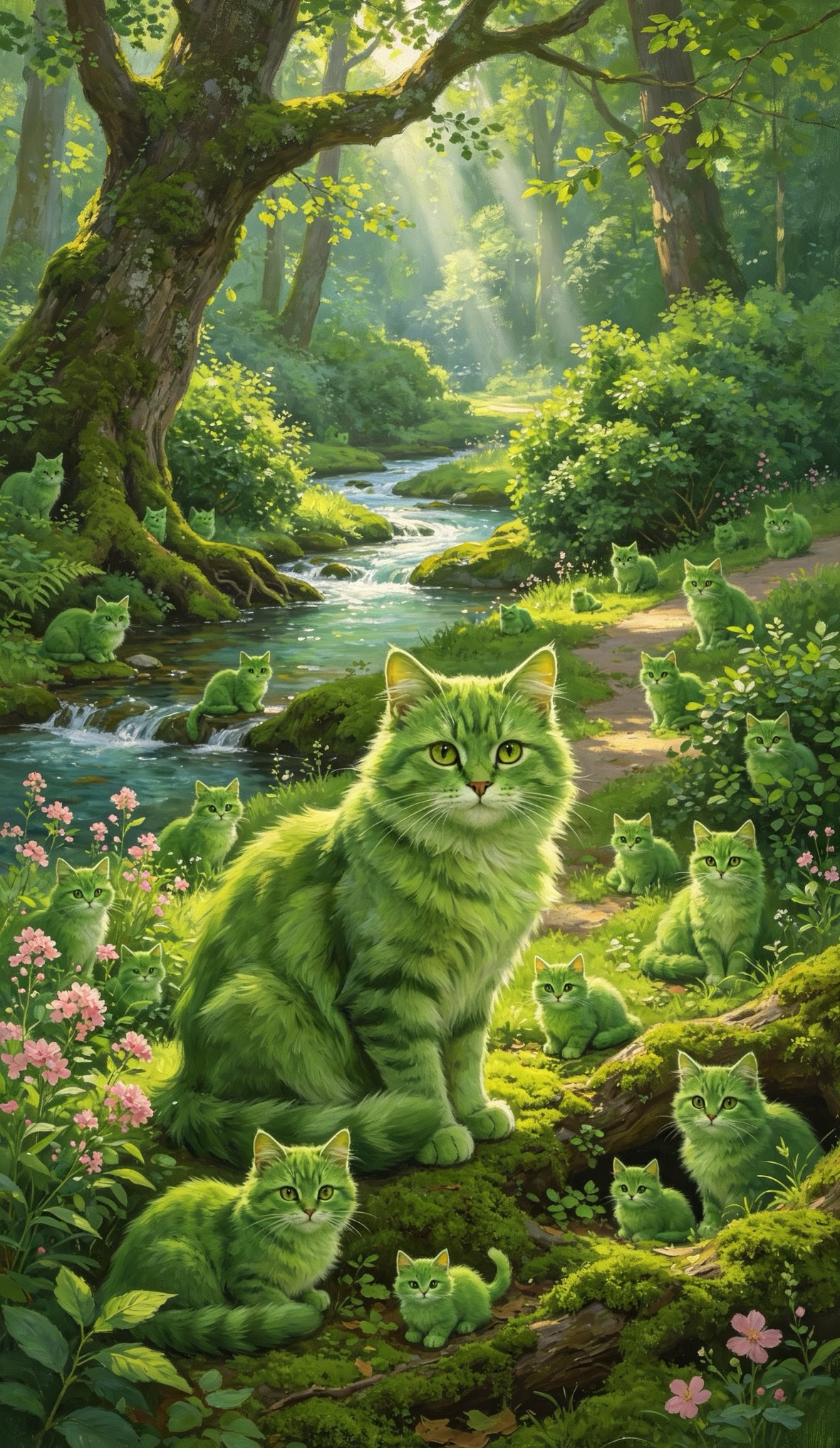 找猫猫了，图中一起都是只💚绿喵喵 
