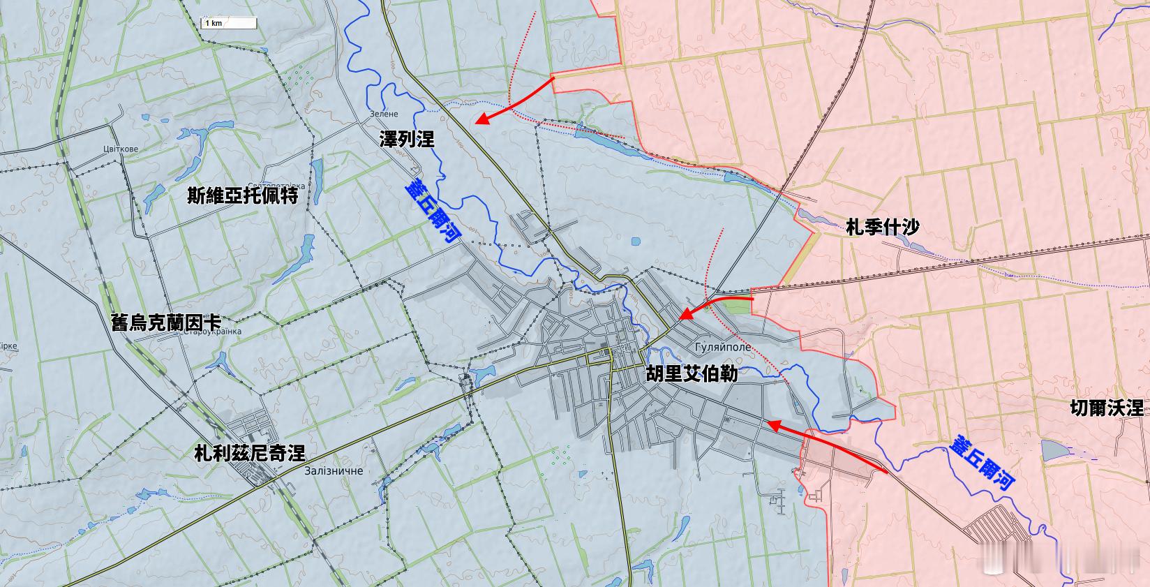 老朋友應該都知道，看到1 公里的比例尺，就代表這座城市已經開始進入爭奪階段。俄羅
