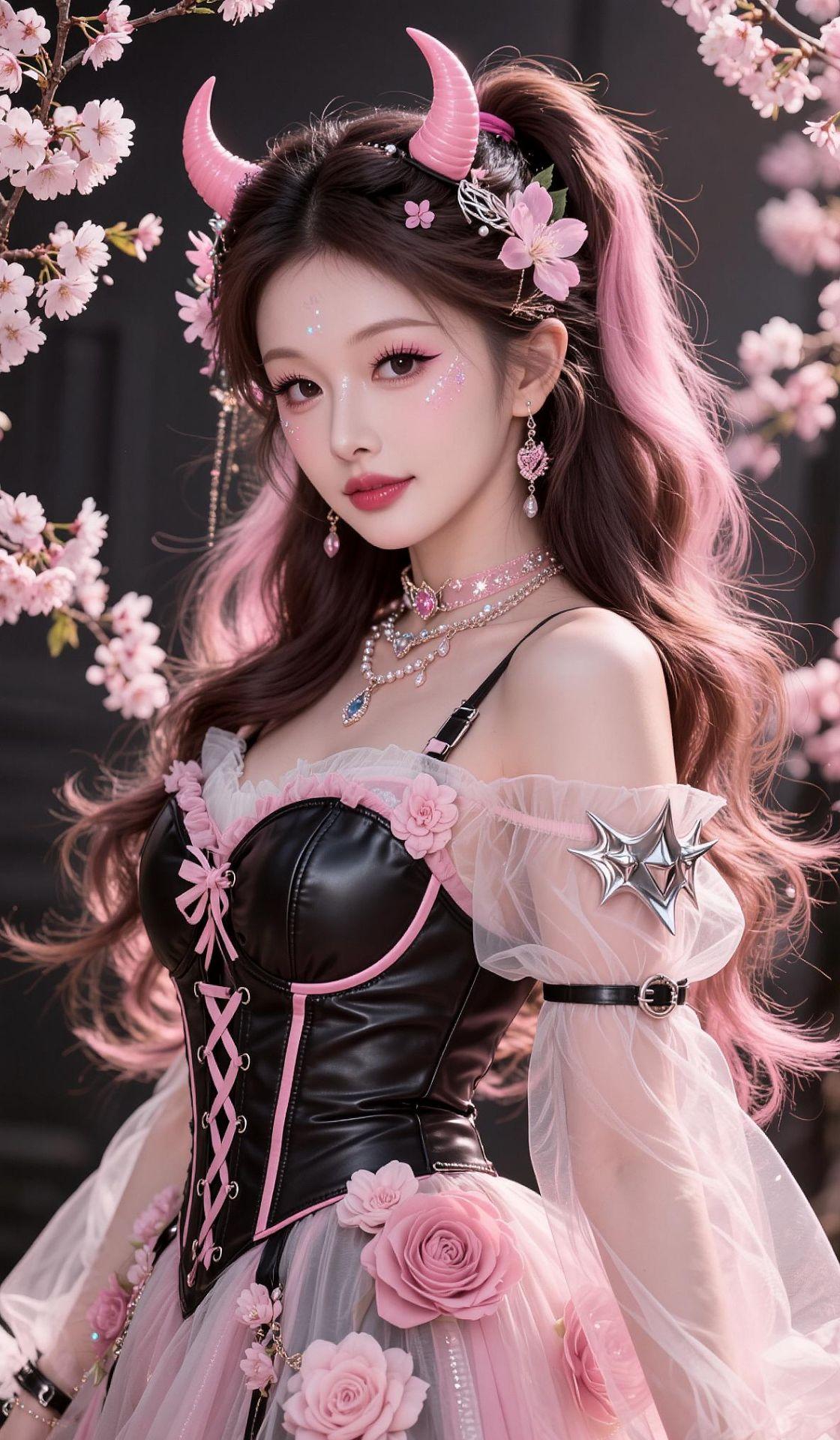 AI甜酷樱花写真感  又是被ai美到的一天 樱花精灵写真 ai樱花洛丽之约