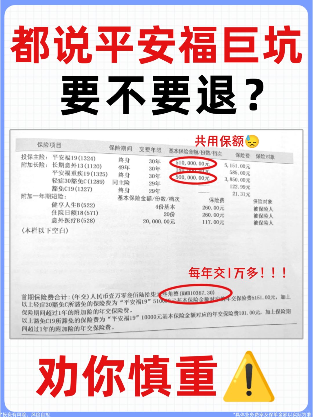 买了几年平安福要退吗❓这样做少亏几十万❗