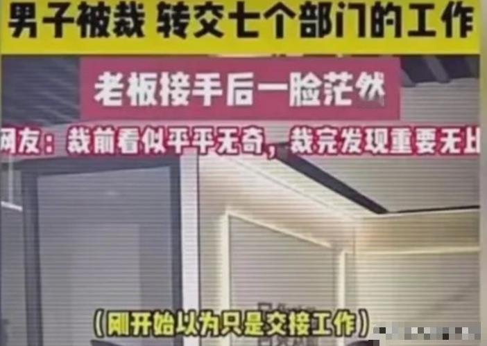 裁员裁到大动脉：杭州一男子被裁，结果交接时，转交了七个部门的工作。老板接手后一脸