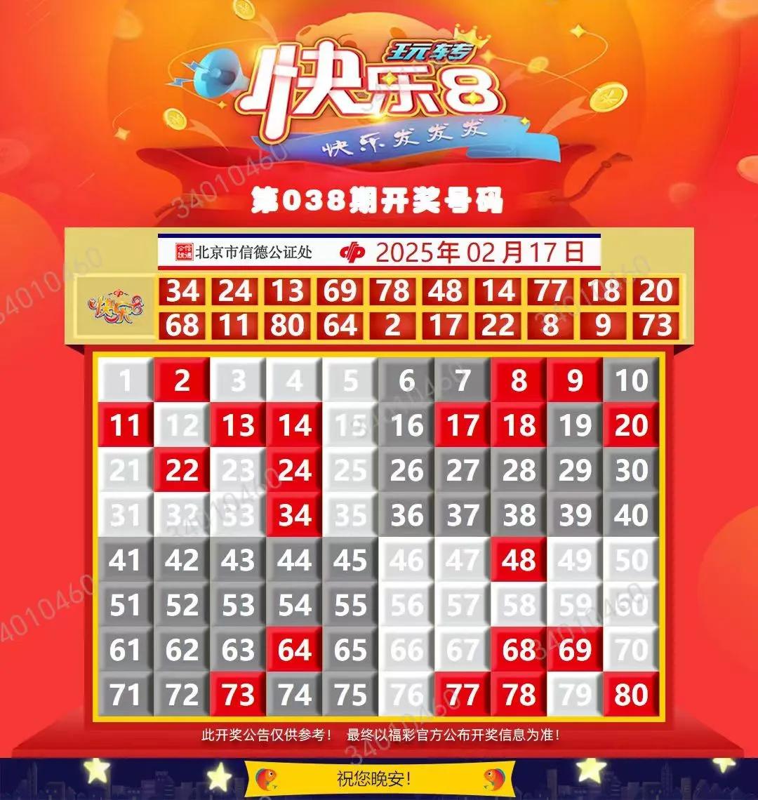 2025年2月17日  快乐8  开奖结果