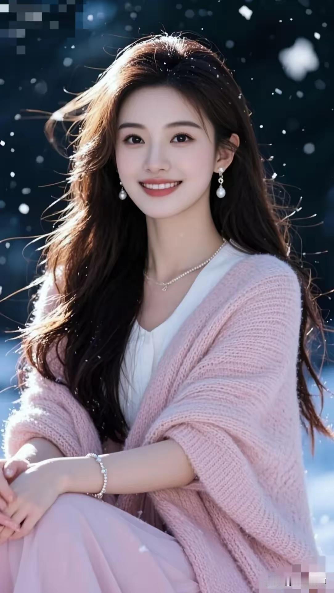 冬日暖阳下，甜美少女笑靥如花🌞💖