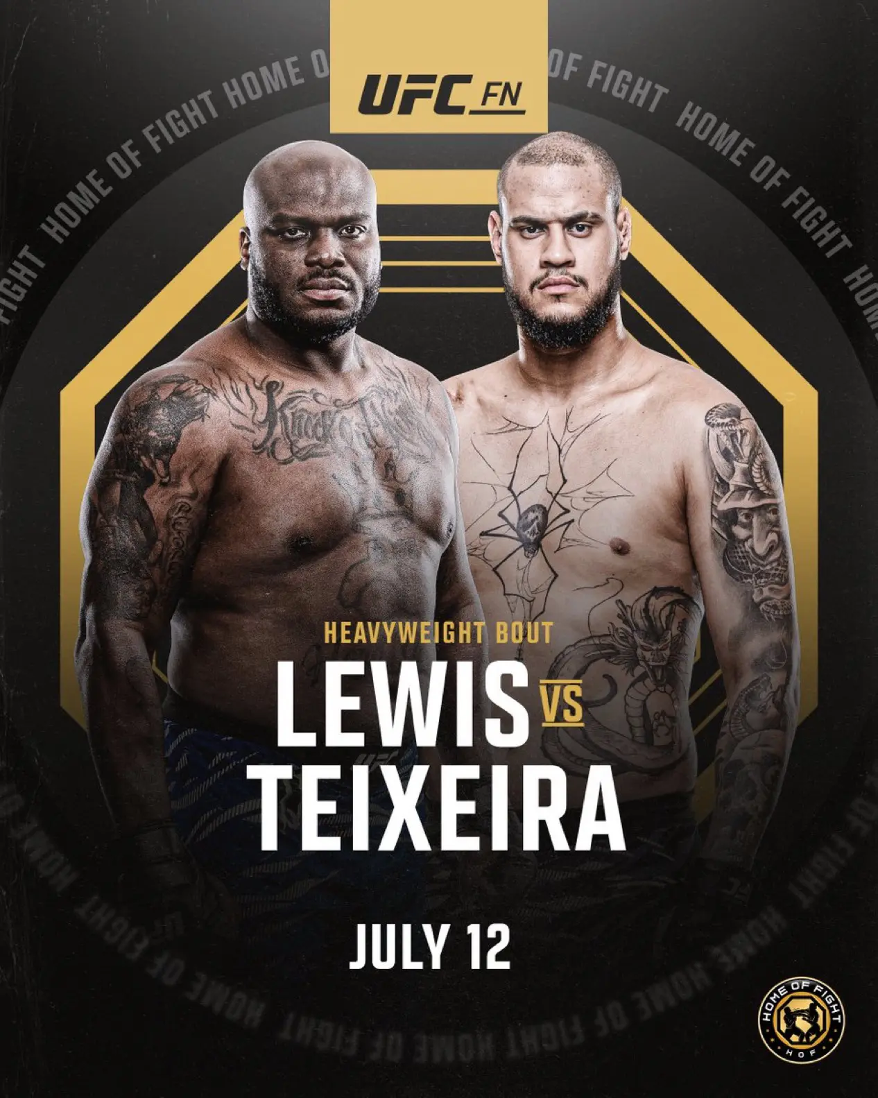 德里克·刘易斯对阵塔利森·特谢拉将于 7 月 13 日在 UFC 格斗...