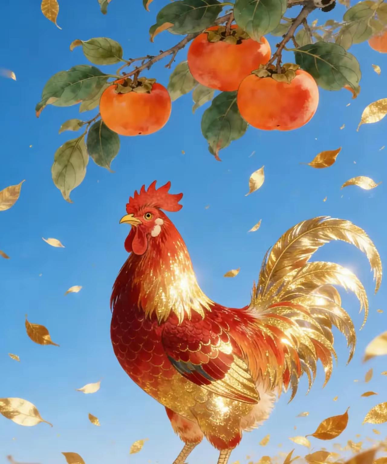 金鸡报晓，那声声啼鸣仿佛是新春的号角，唤醒大地的生机。珍惜拥有，明天会更好。[送