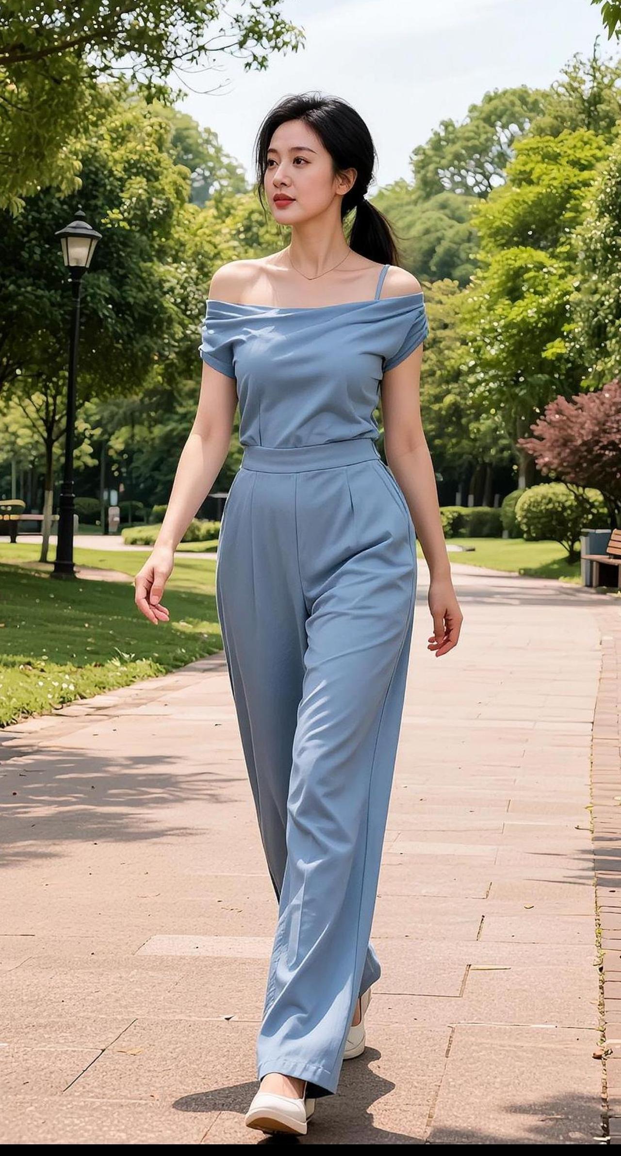 AI公园生活照 抖音ai创作 AI扩图 颜值在线 自然美景