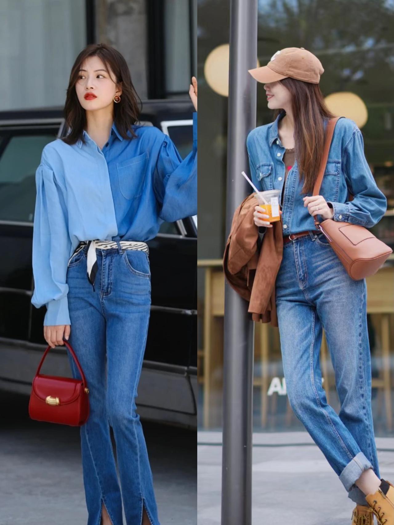 又到叠穿流行季，“牛仔衬衫”时髦又实用，轻松演绎高级复古美！
秋天的牛仔衬衫不仅