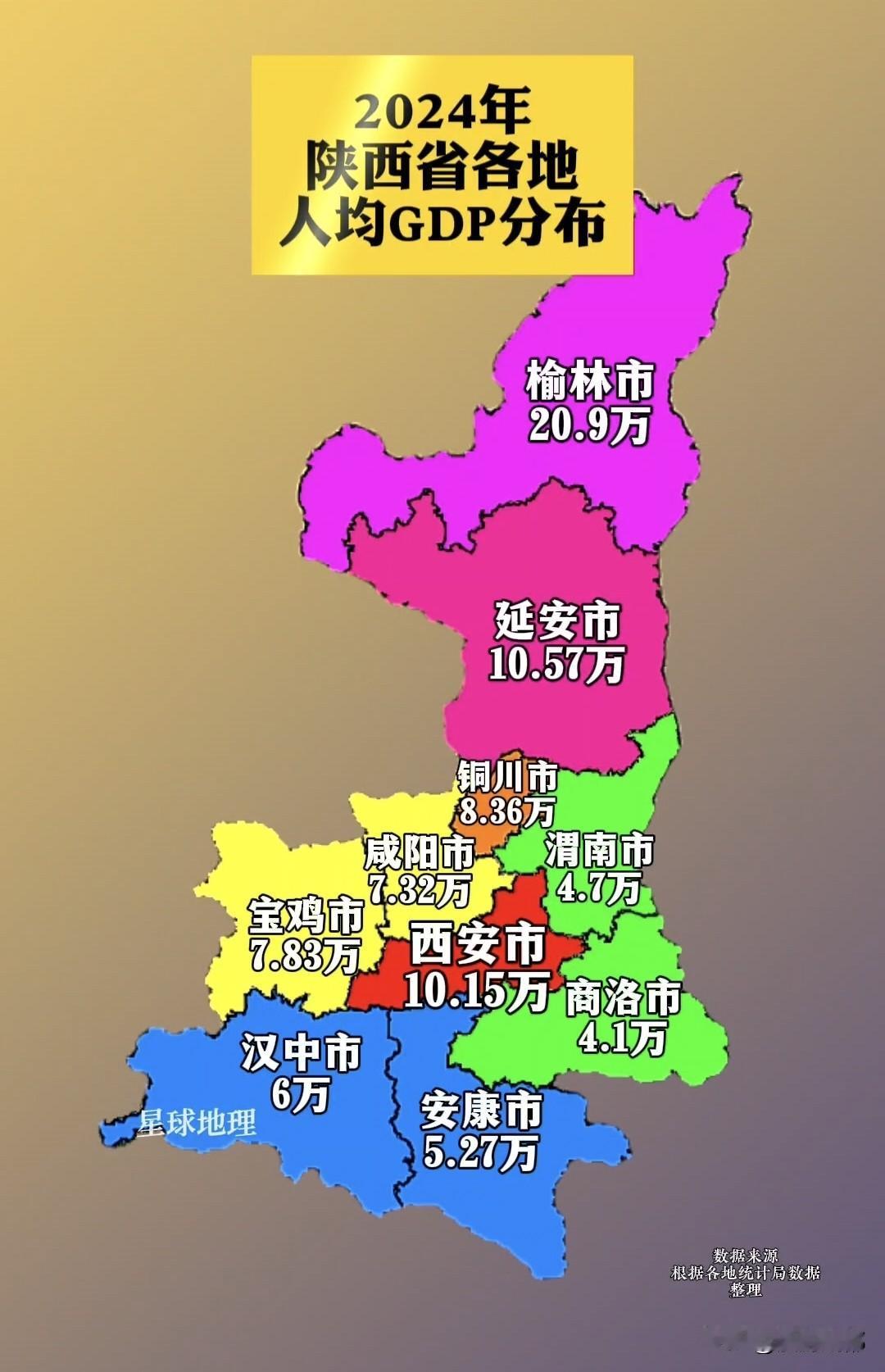 陕西经济分两类，西安与环西安贫困带和陕北矿老板土豪金！
陕北的延安与榆林，位于黄