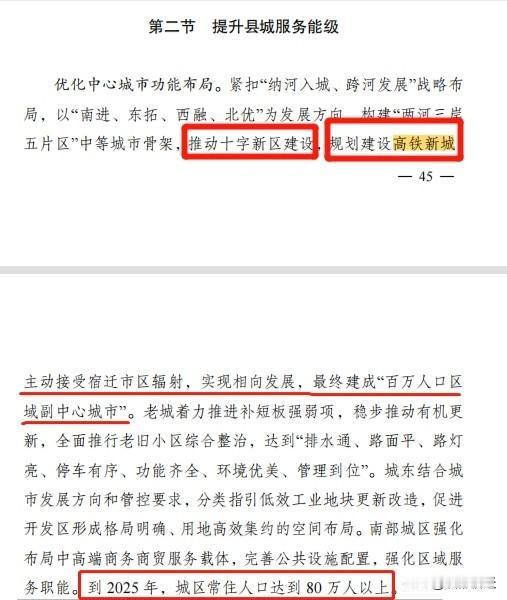 “十四五”期间，宿迁市沭阳县紧密围绕宿迁市域副中心城市的定位，规划打造高铁枢纽，