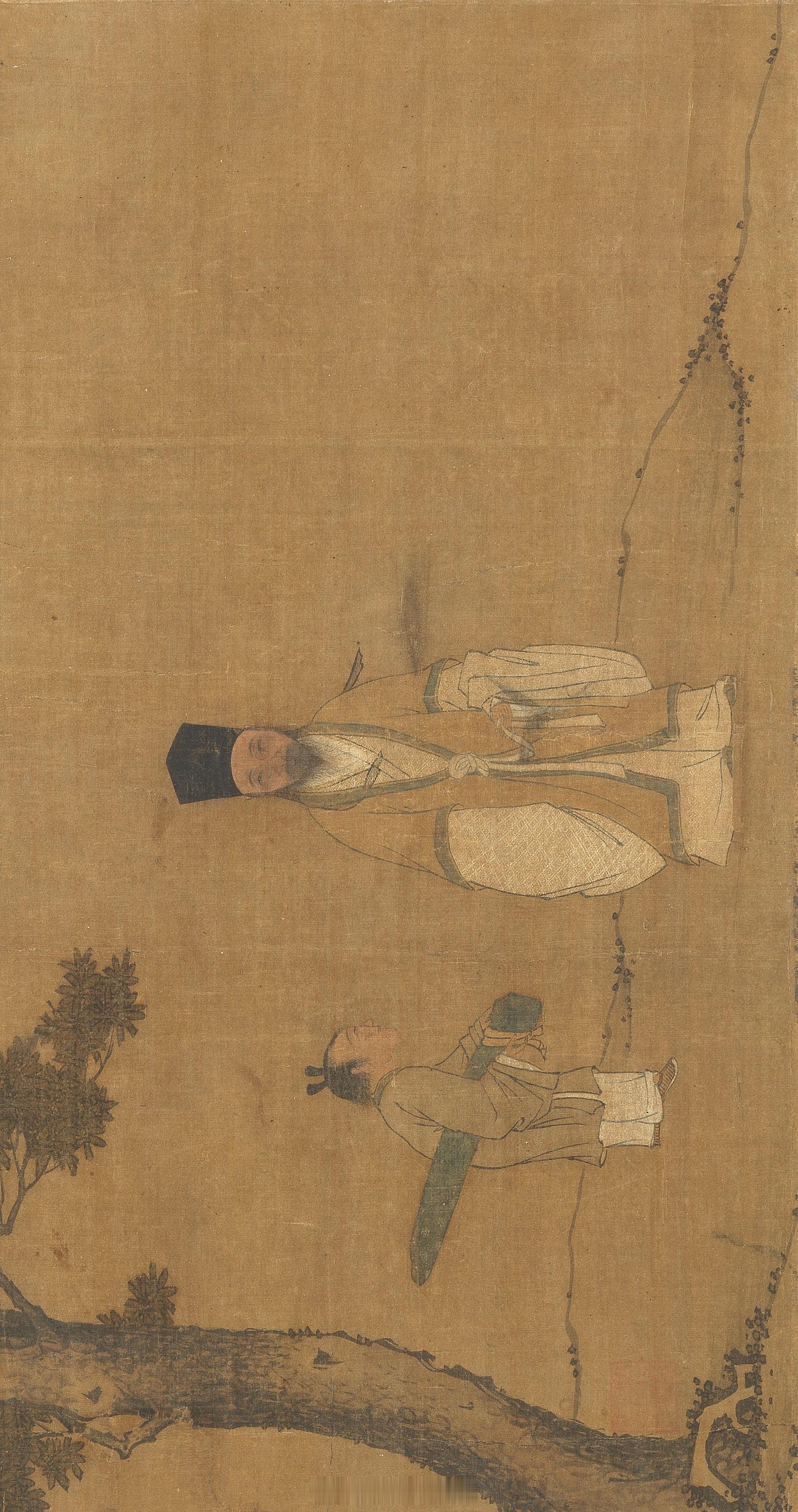 明 儒士肖像 设色绢本 立轴尺寸：31.8cm × 59.6cm来源：伦敦邦瀚斯