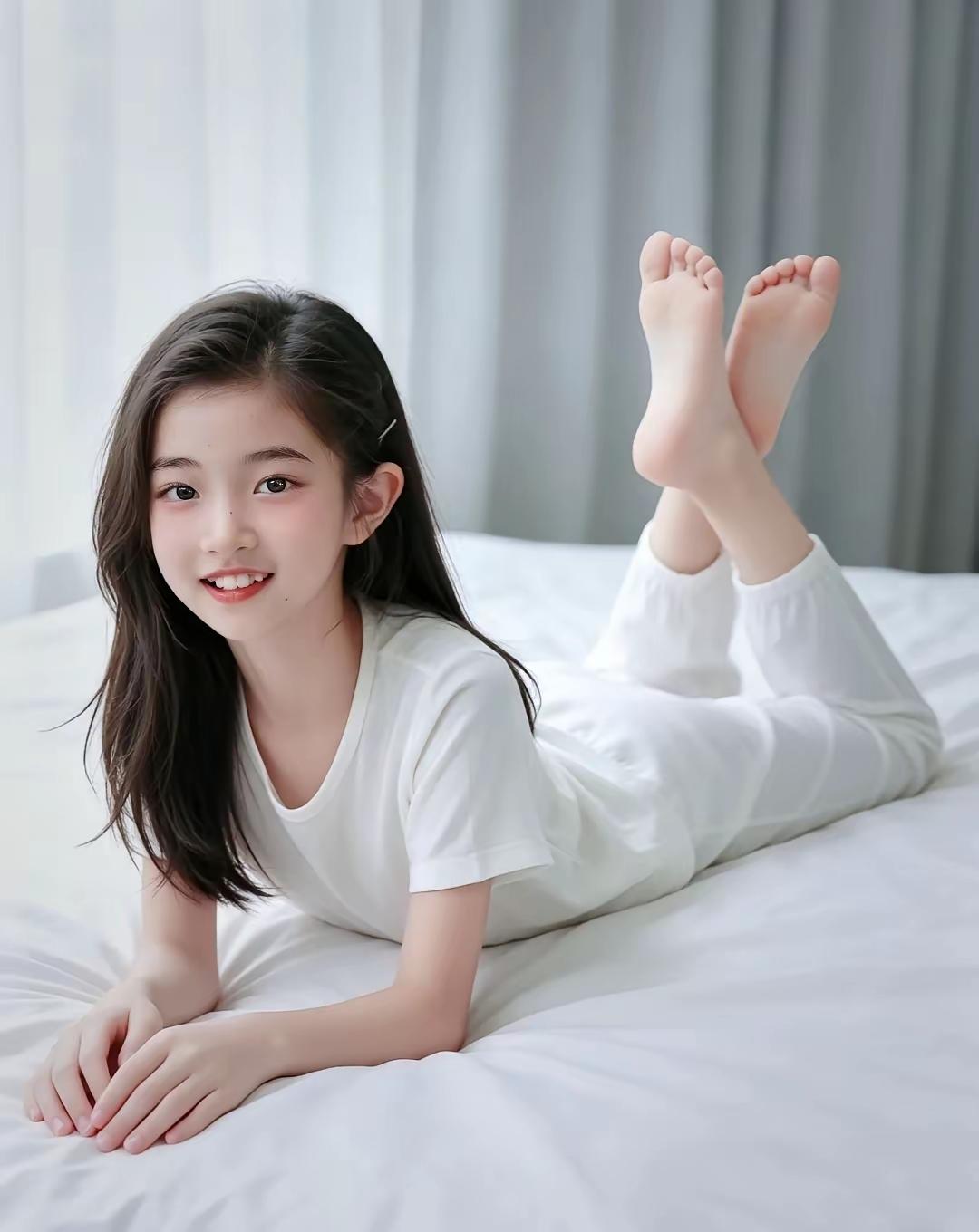 阳光洒进来的午后，少女在柔软的床上悠然自得。🌞💤👧