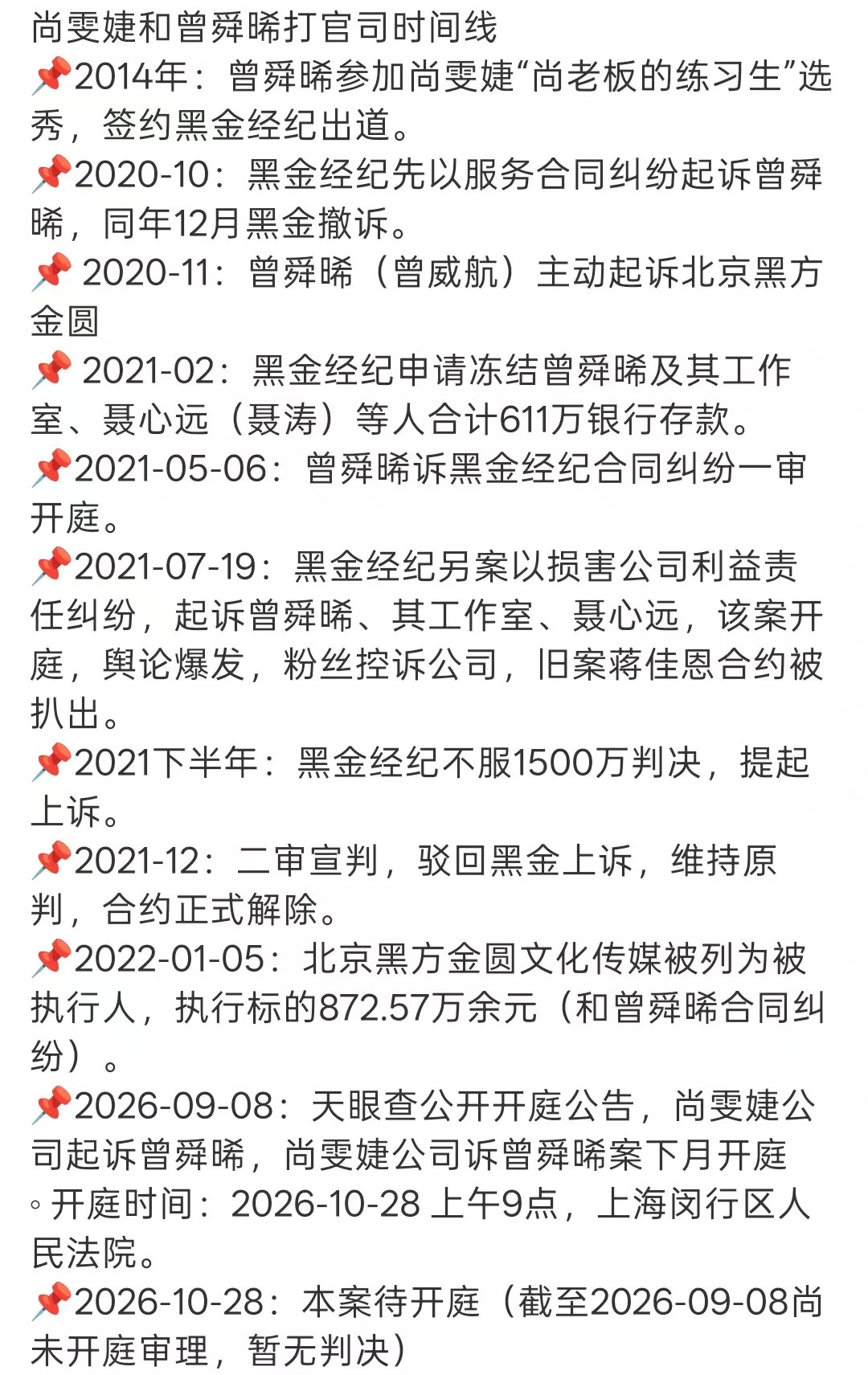 曾舜晞一审二审全部胜诉曾舜晞一审二审胜诉 原来时间线这么长，曾舜晞一审二审全部胜