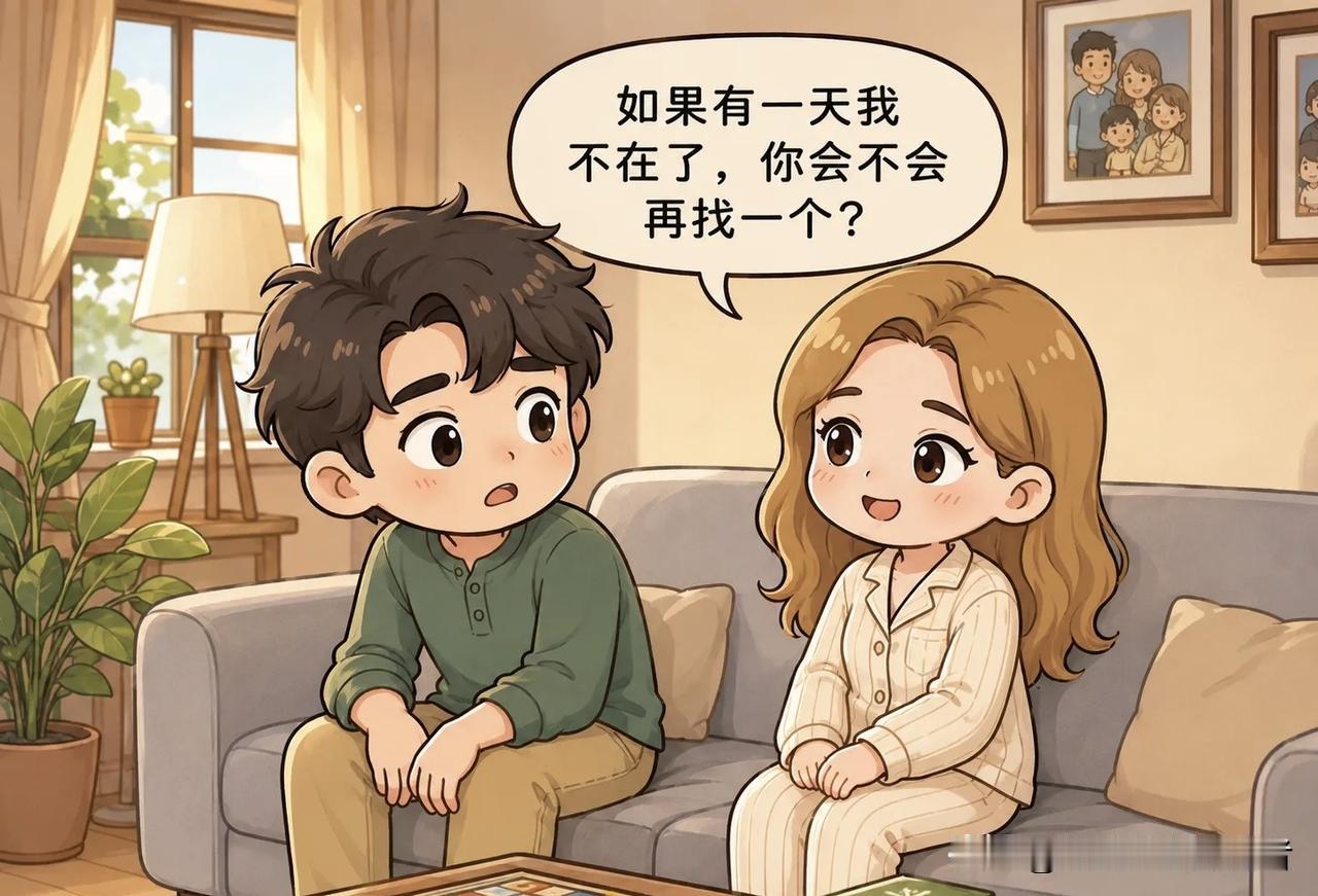 趣味漫画：老婆：如果有一天我不在了，你会不会再找一个? 老公：不会!绝对不会!你