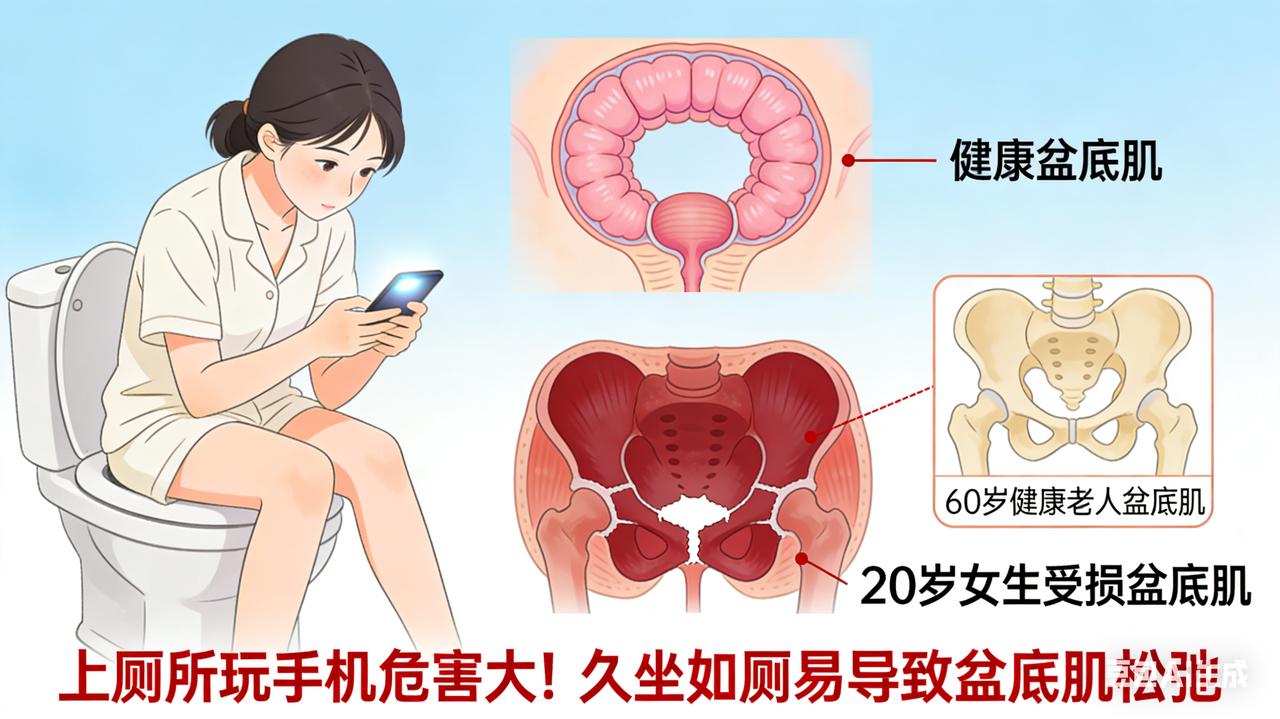 上厕所玩手机危害大！20 岁女生盆底肌功能比老人还差
盆底功能受损的最新研究热点
