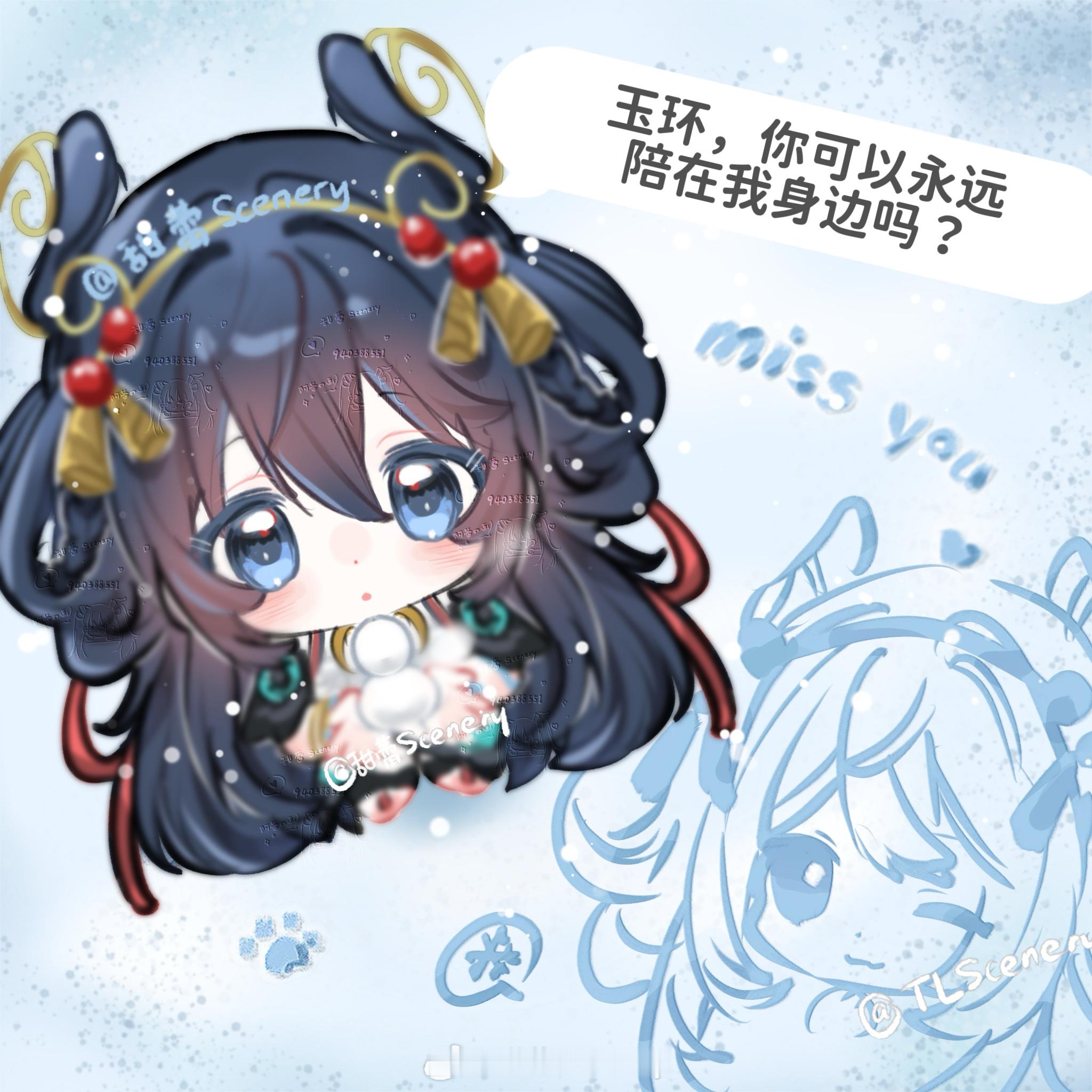 王者荣耀同人超话创作官超话同人绘画大赛春日企画阿离，为了你我早已学会了人类的感情