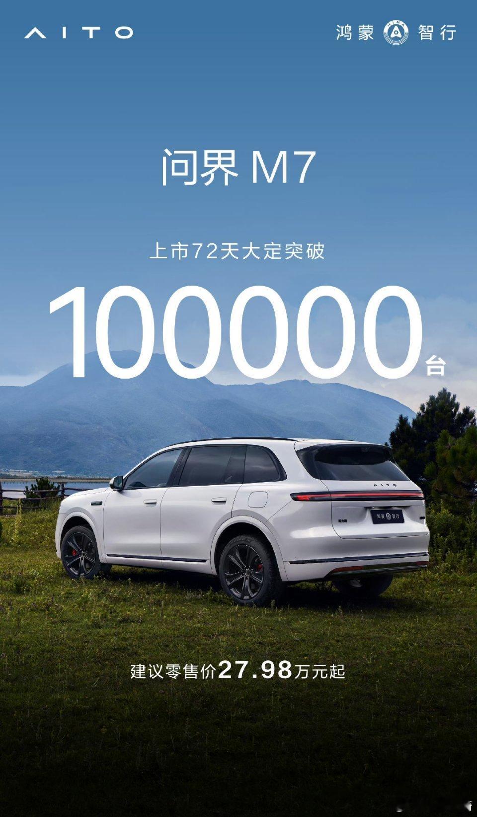 全新问界M7大定销售突破10万台。这么火爆了吗？更新太快了，再等等看