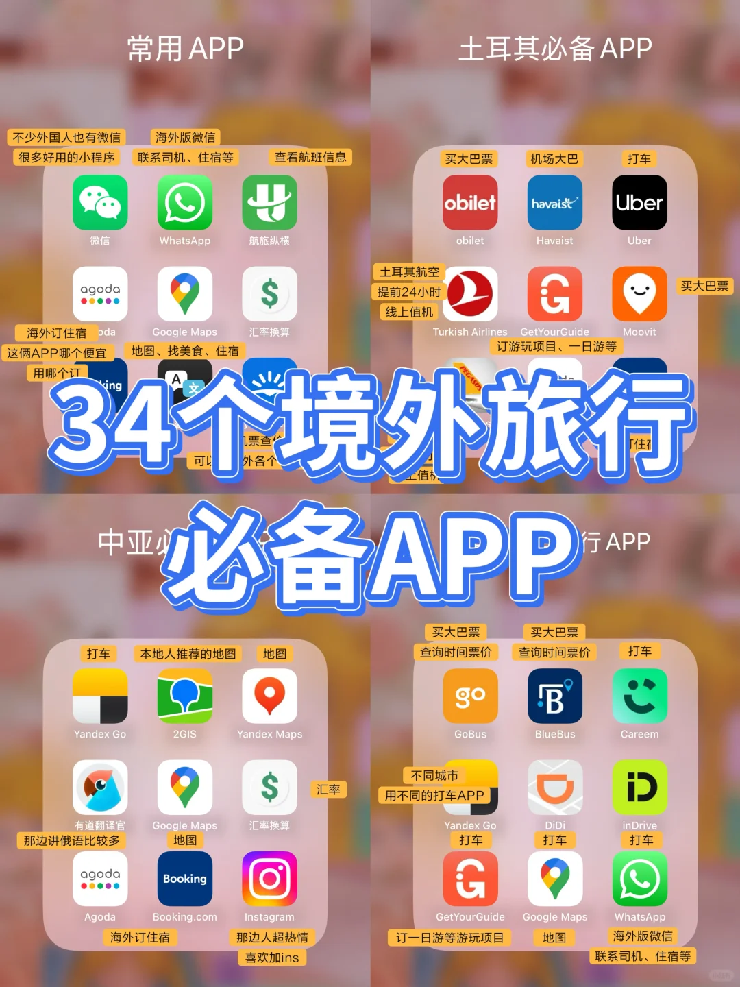 【亚欧非版】34个境外旅行必备APP&小🍊
