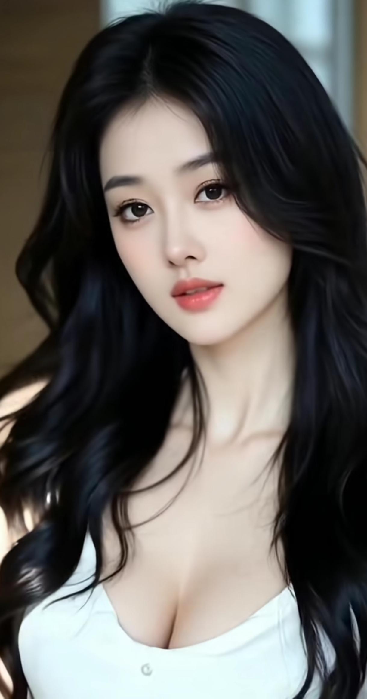 温柔黑发，白皙肌肤，甜美可人，令人心动！💕分享一张你的随手拍 黑亮秀发少女