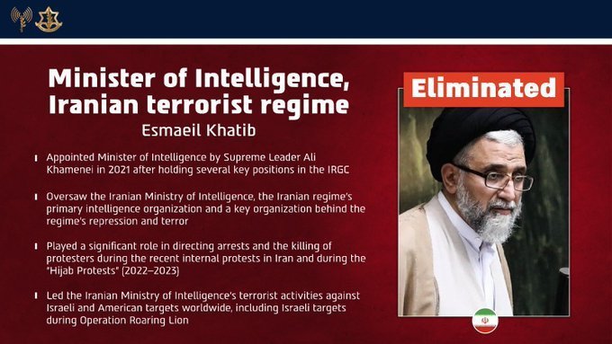 伊朗情报部长伊斯梅尔·哈提卜被以色列袭击身亡。以色列刺杀伊朗情报部长伊说中东三国