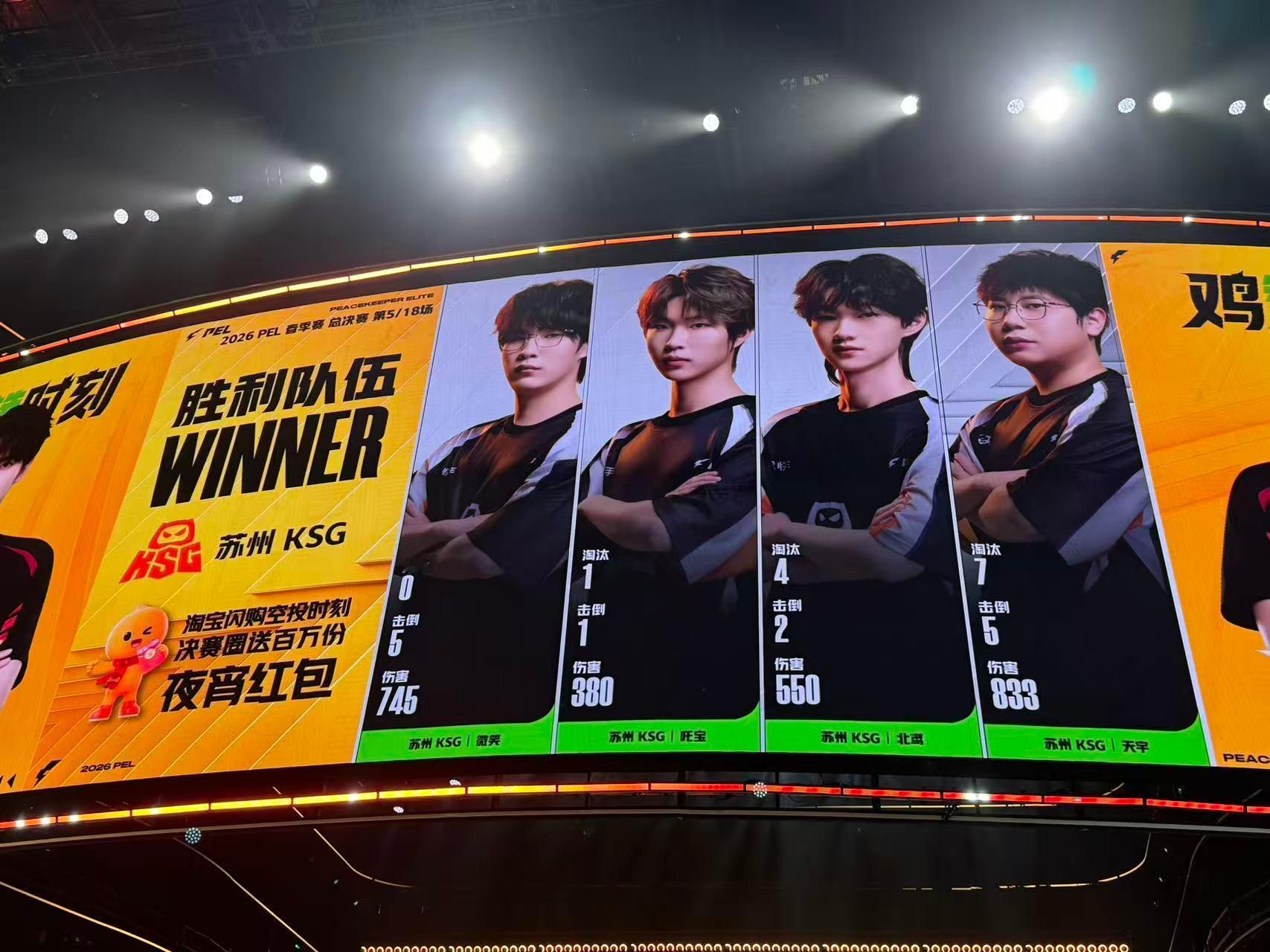 KSG首日满编吃鸡第四场对局火力全开！KSG全员满编稳健作战，豪取8次淘汰强势吃