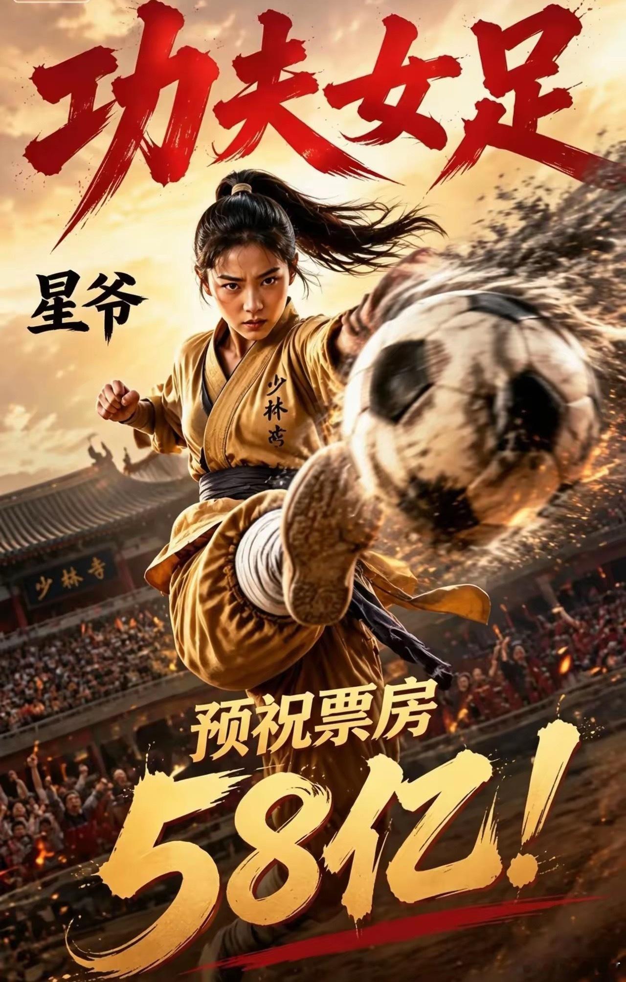 功夫女足将冲击58亿影史票房第二！三天，6.3亿，1500万人次观影。影史榜第二