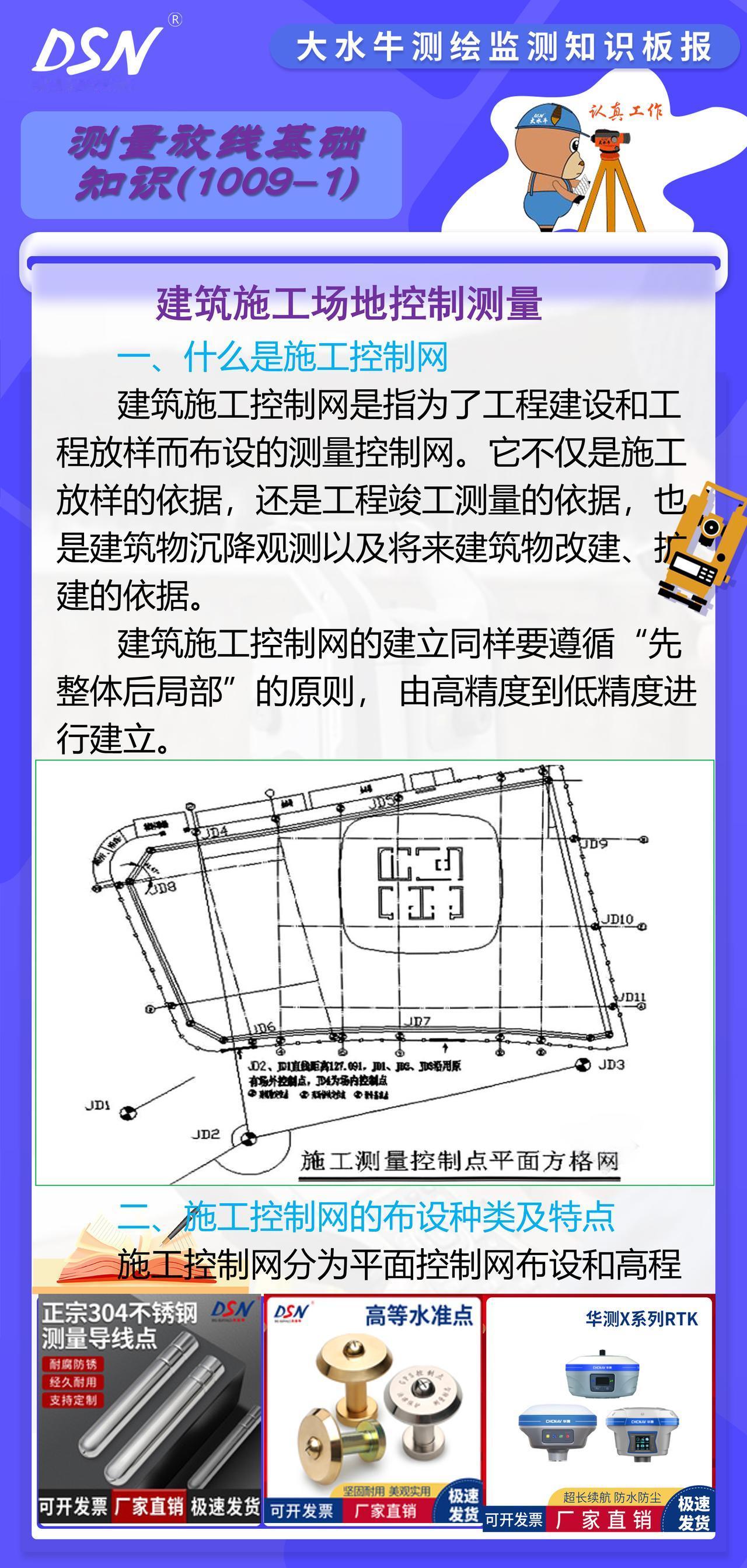 赛维板报|建筑施工场地控制测量
通常建筑场地比测图范围小，在小范围内，各种建筑物