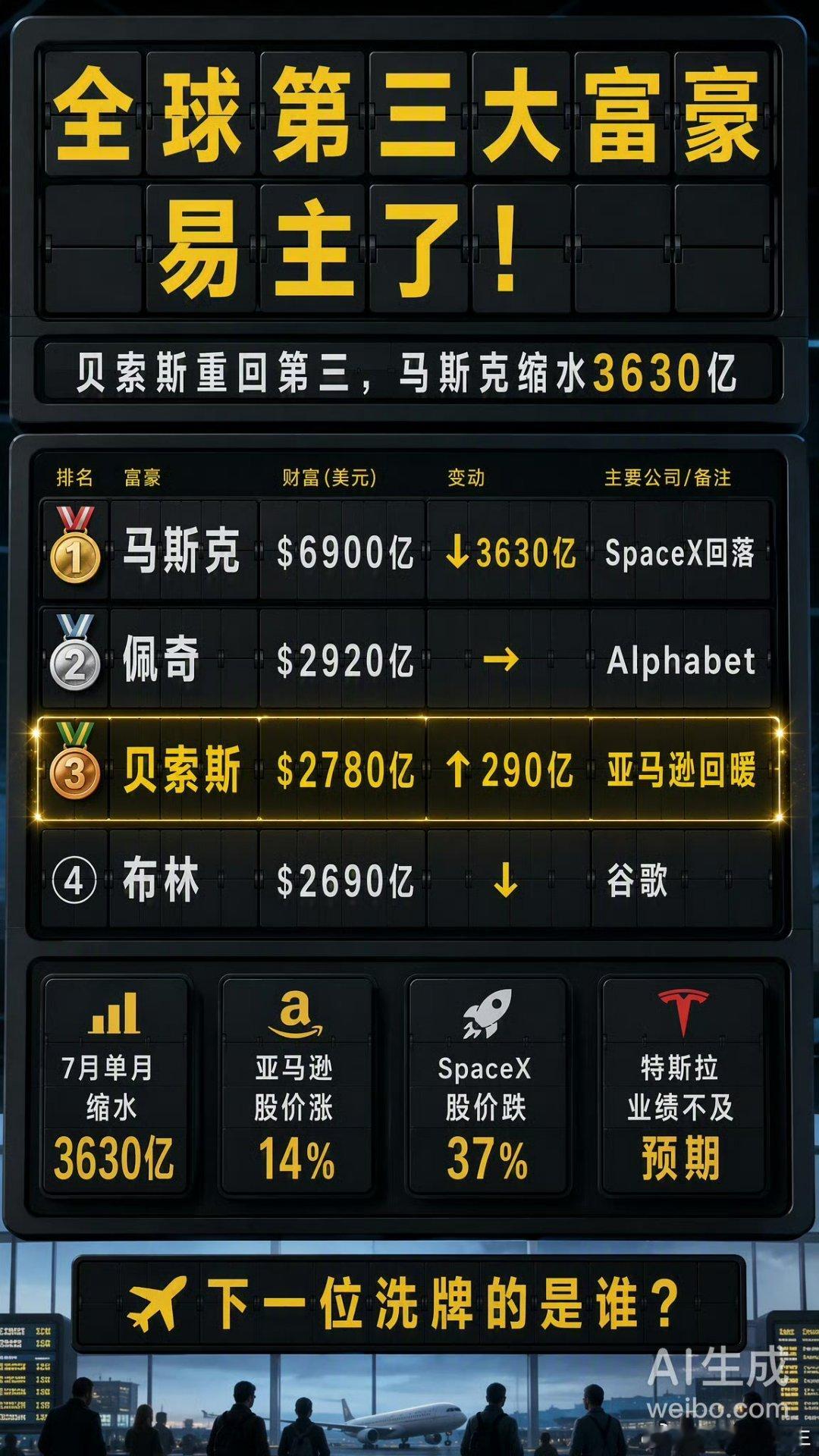 全球第三大富豪易主易主了？感觉没待多久啊？笑傲先生 杭州