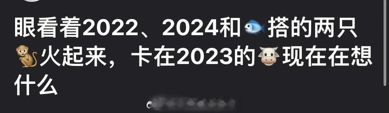 有网友问2022、2024和虞书欣搭的王鹤棣、丁禹兮都火起来，卡在2023的张凌