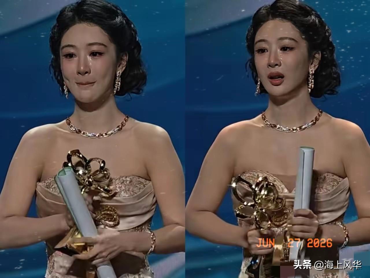 杨紫封白玉兰视后为啥爆哭？
其实原因就3点：

第一，四次提名，次次陪跑，心理压