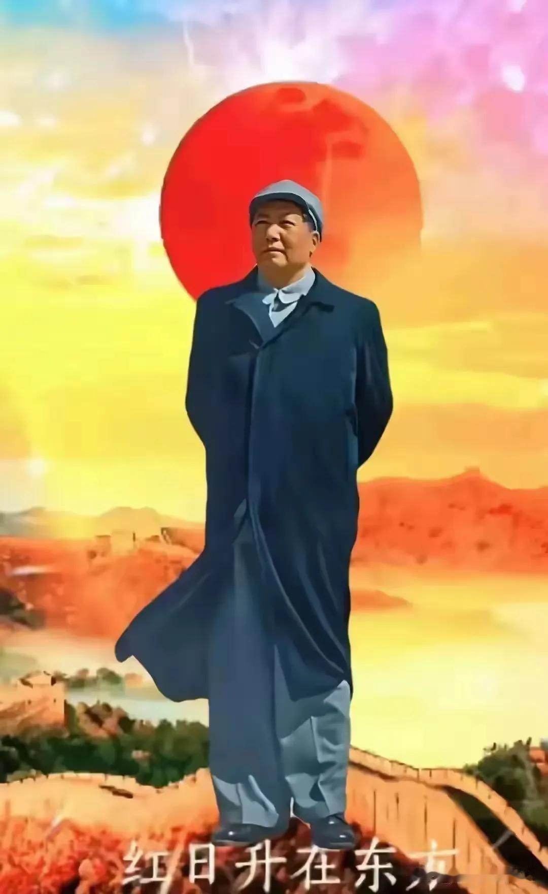太阳出来照四方，                       毛主席就是那不落的