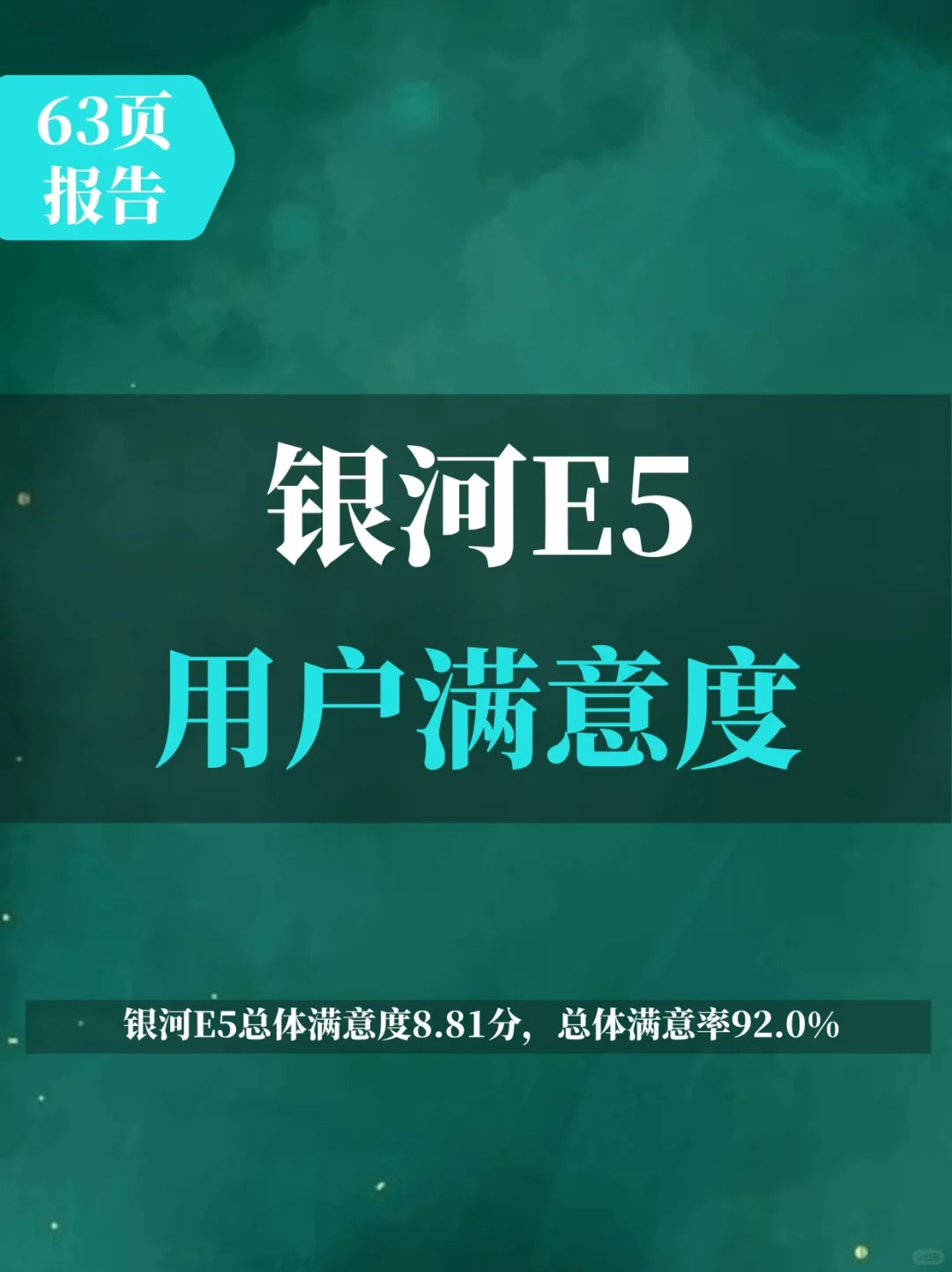 2024银河E5用户满意度报告