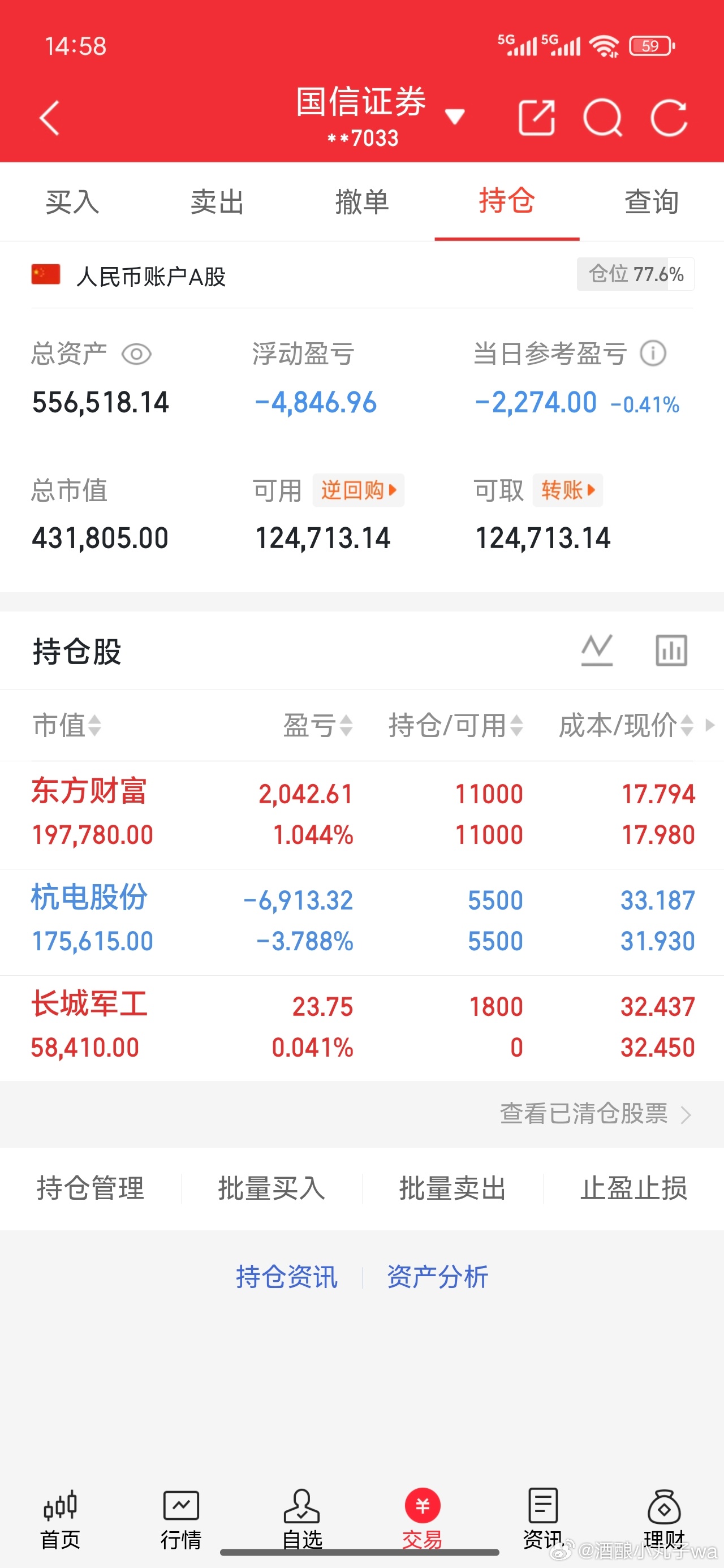 今天就这样了，尾盘新入长城，其它没动，明天见[鲜花][鲜花] ​​​