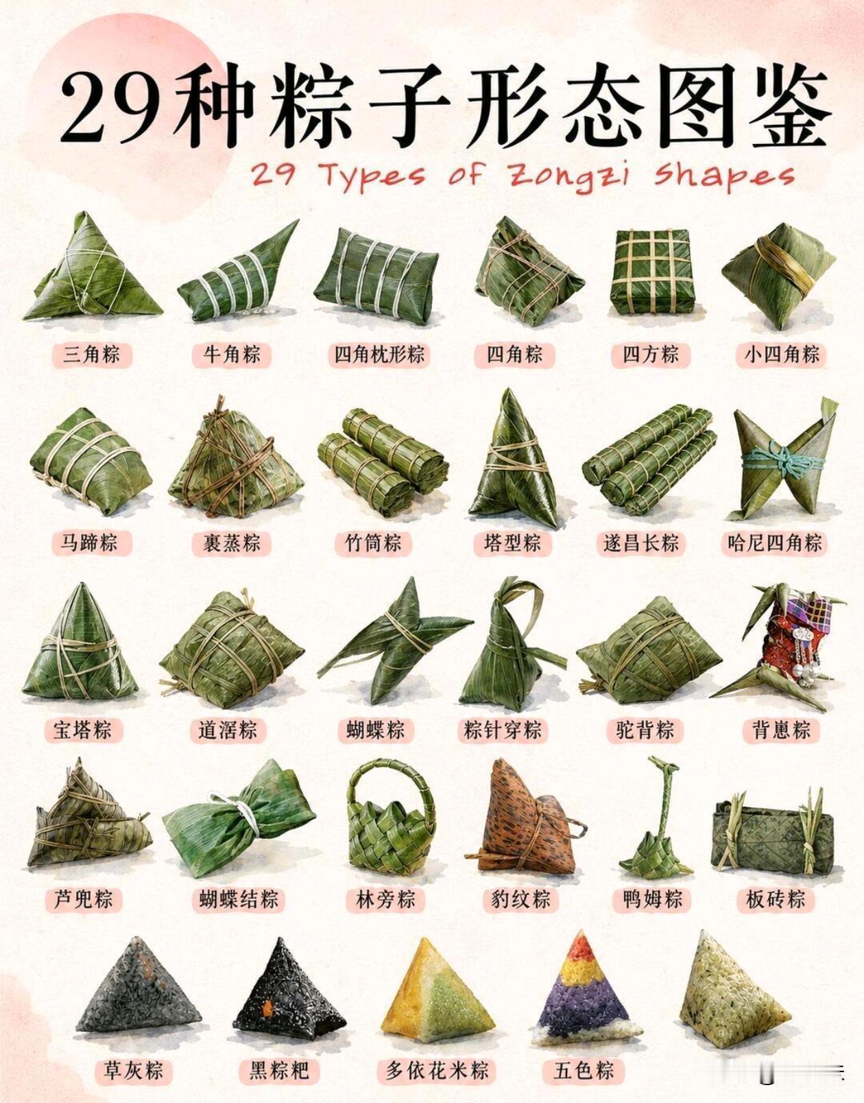 普遍都是三角粽吧，还有这么多都没见过