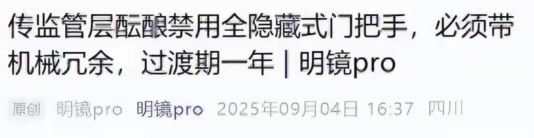 汽车设计领域的创新从未停歇，但有些“创新”，正在被现实狠狠拦下。最近，隐藏式门把