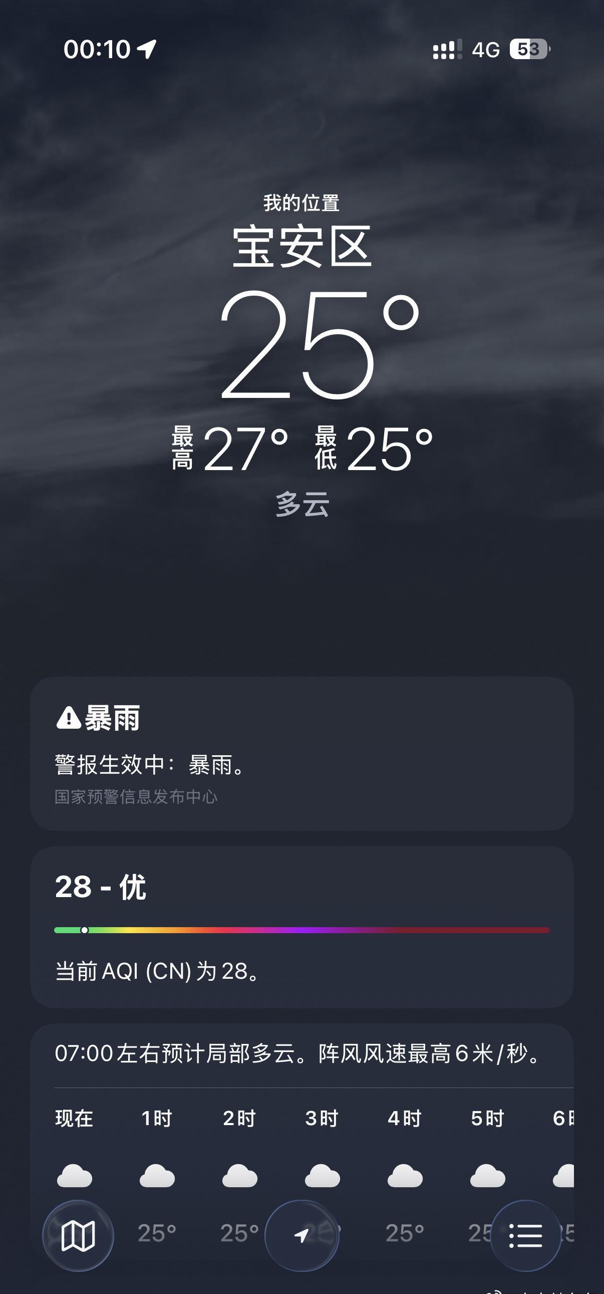 庆幸：贵阳打雷闪电下冰雹，我不在明日从深圳飞杭州，看天气应该是能准点了不枉我今日