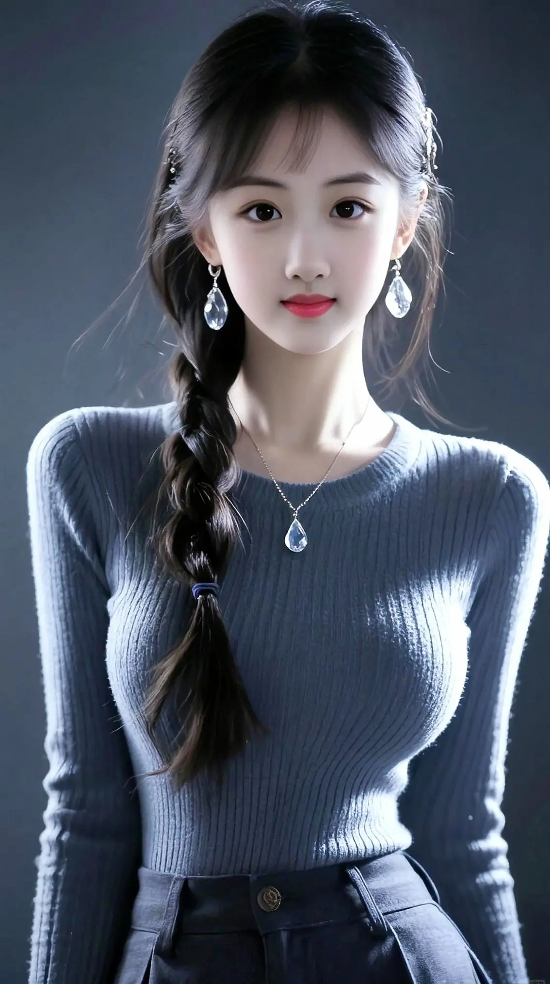 AI暗调影棚电影感写真 ai创作 ai麻花辫的优雅 ai温婉麻花少女 ...