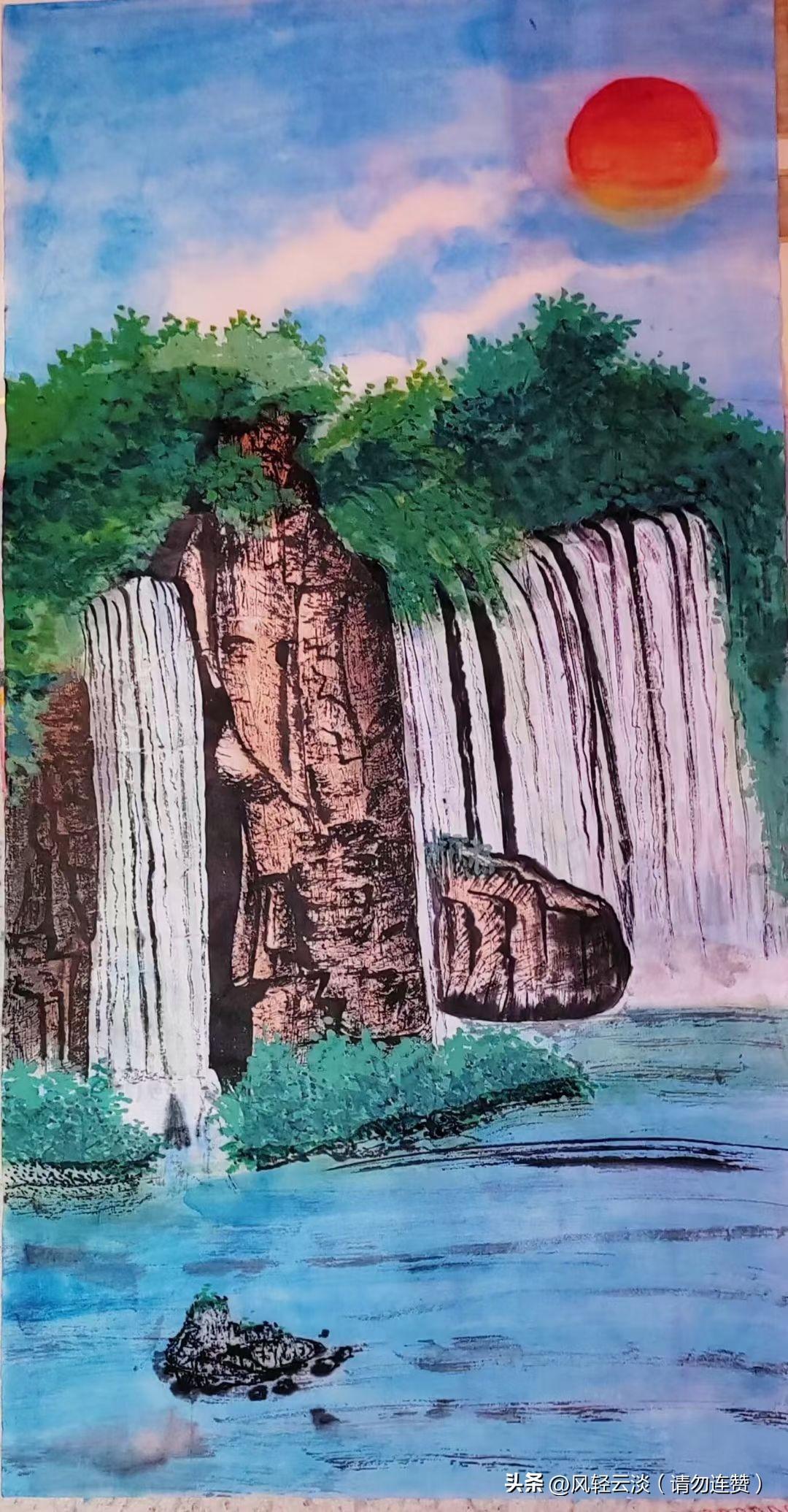 喜欢一个人独处，少了外面的喧嚣，多了一份宁静，于是学习写诗作画。
 
独坐观瀑听