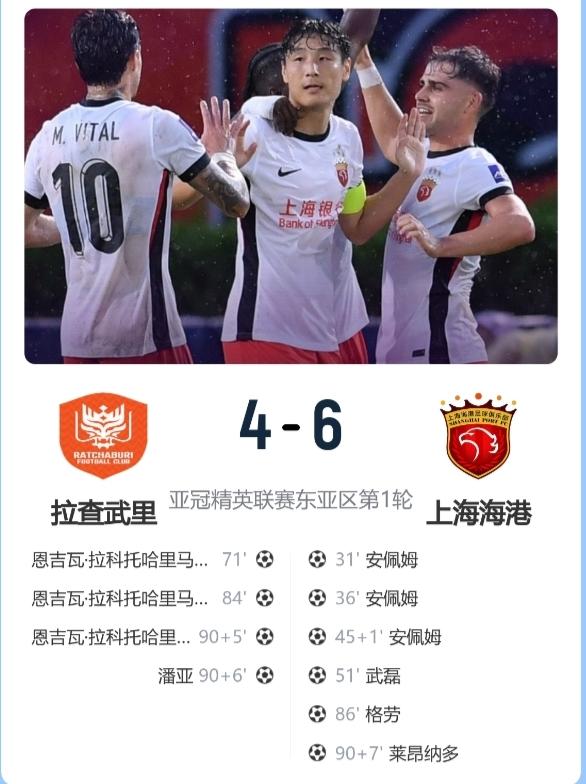 跨越亚冠连续13场不胜魔咒终于被打破：上海海港6-4拉查武里
 
9月15日  