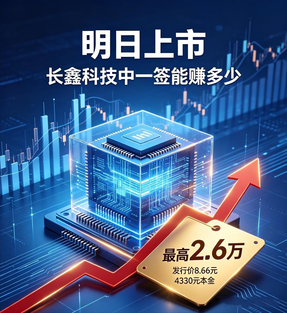 明天长鑫科技就要上市了，很多中签的小伙伴开心坏了，这一个周末心情一定非常畅快。