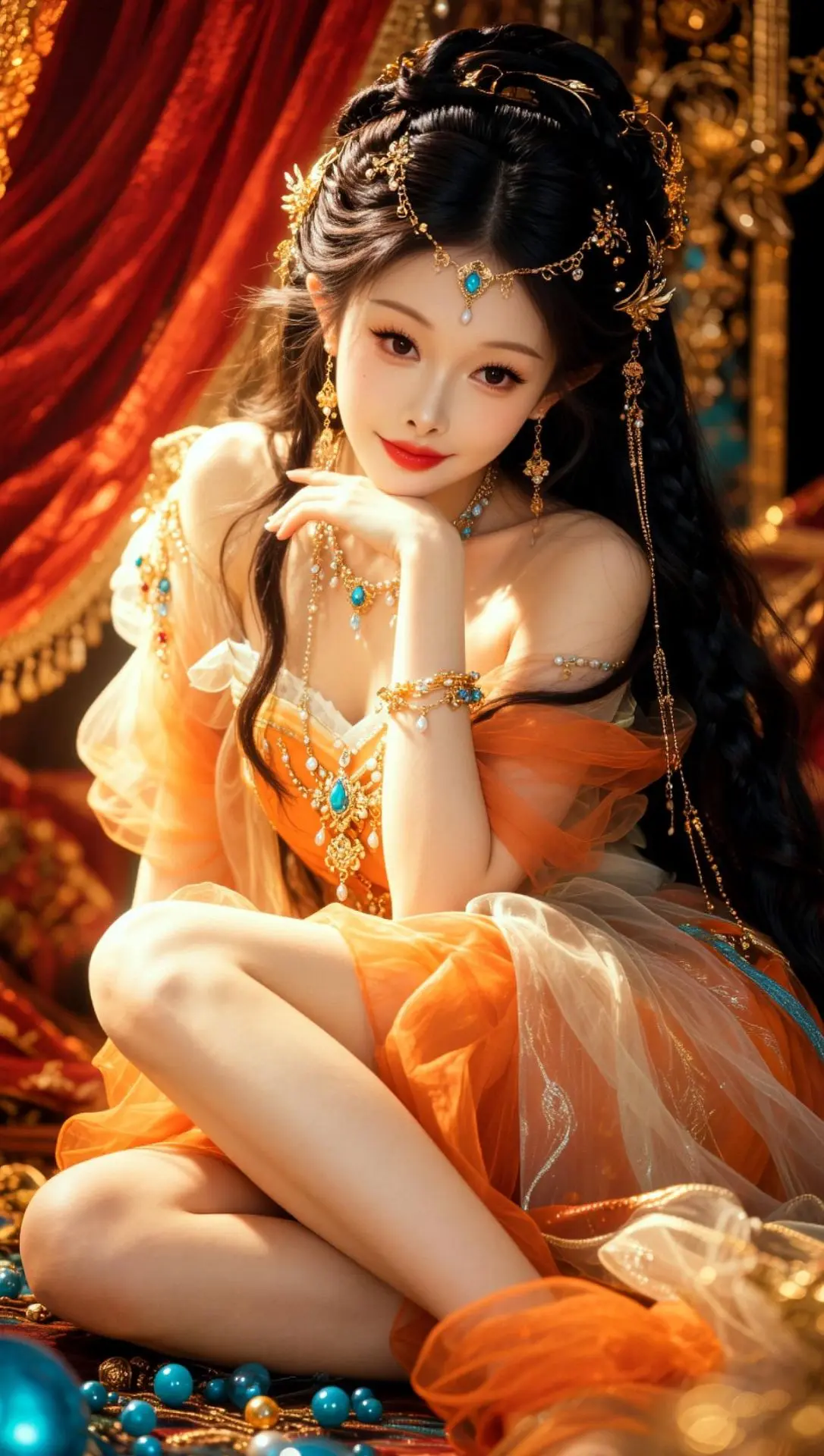 AI暖金氛围感写真 ai创作全新升级 异域古风大片 唯美异域写真 西域贵气风